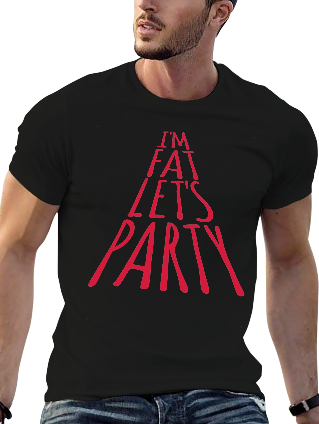Im Fat Lets Party Graphic Tee - Black