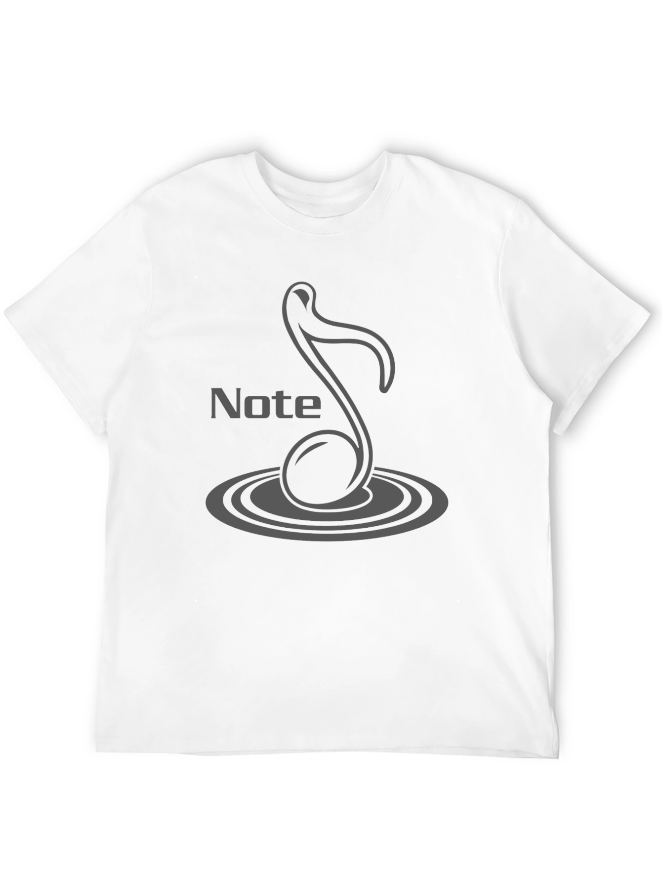 Musical Note Ripple Mens Black T-Shirt