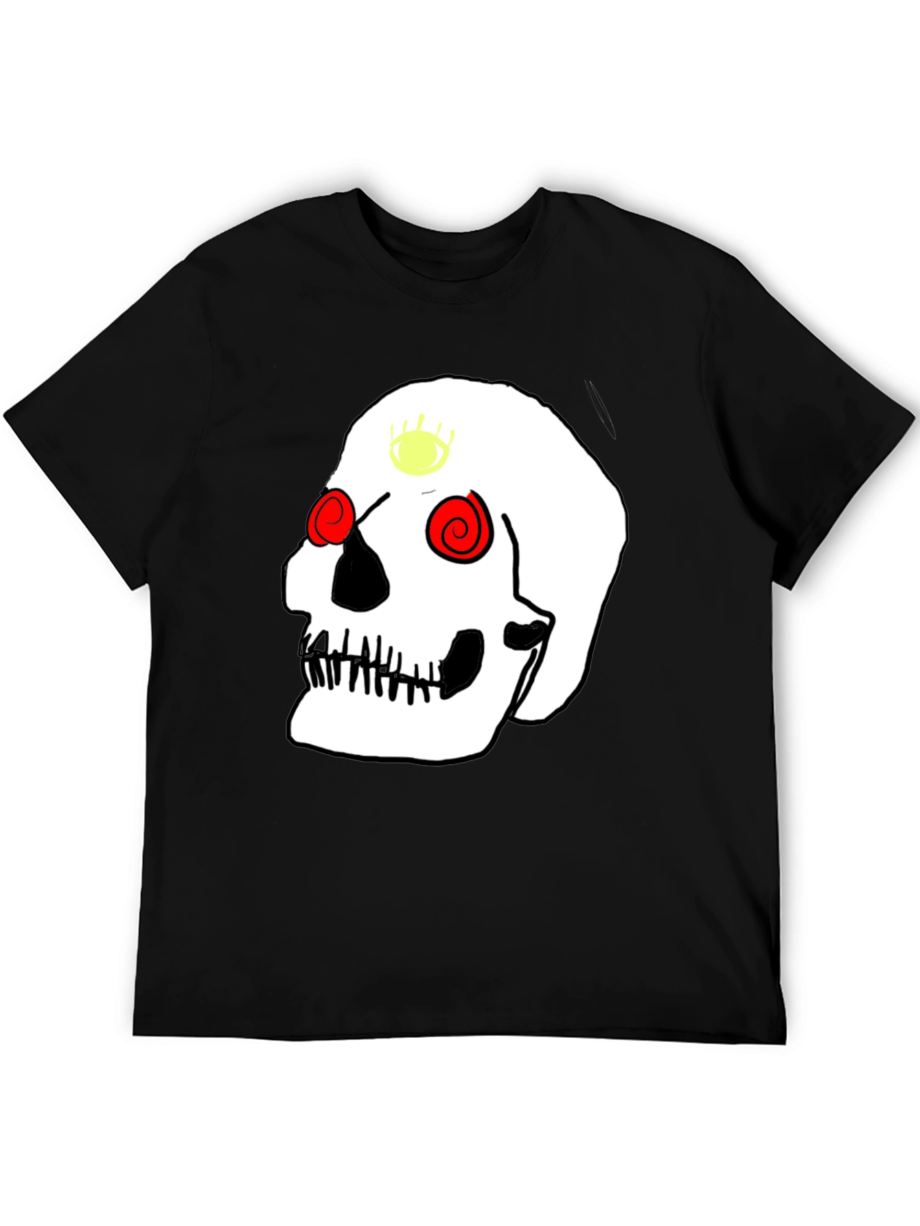 Skull Graphic Tee - Black Casual T-Shirt