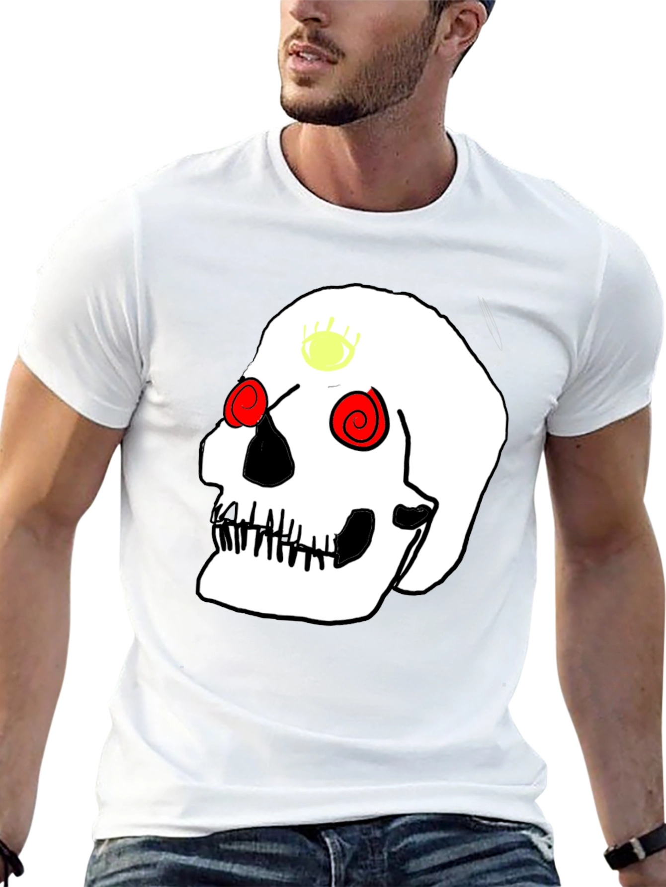 Skull Graphic Tee - Black Casual T-Shirt