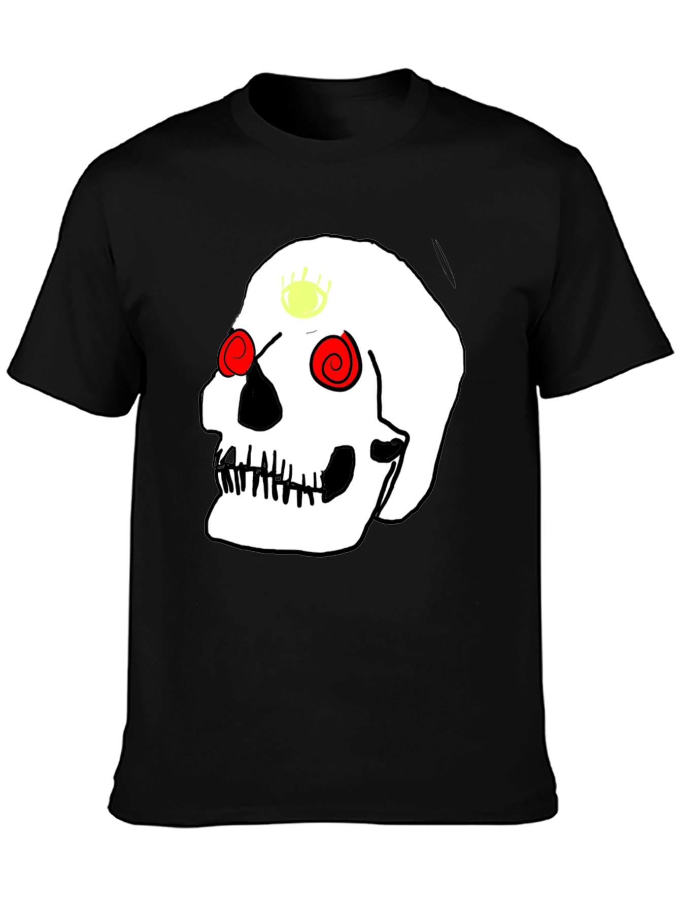 Skull Graphic Tee - Black Casual T-Shirt