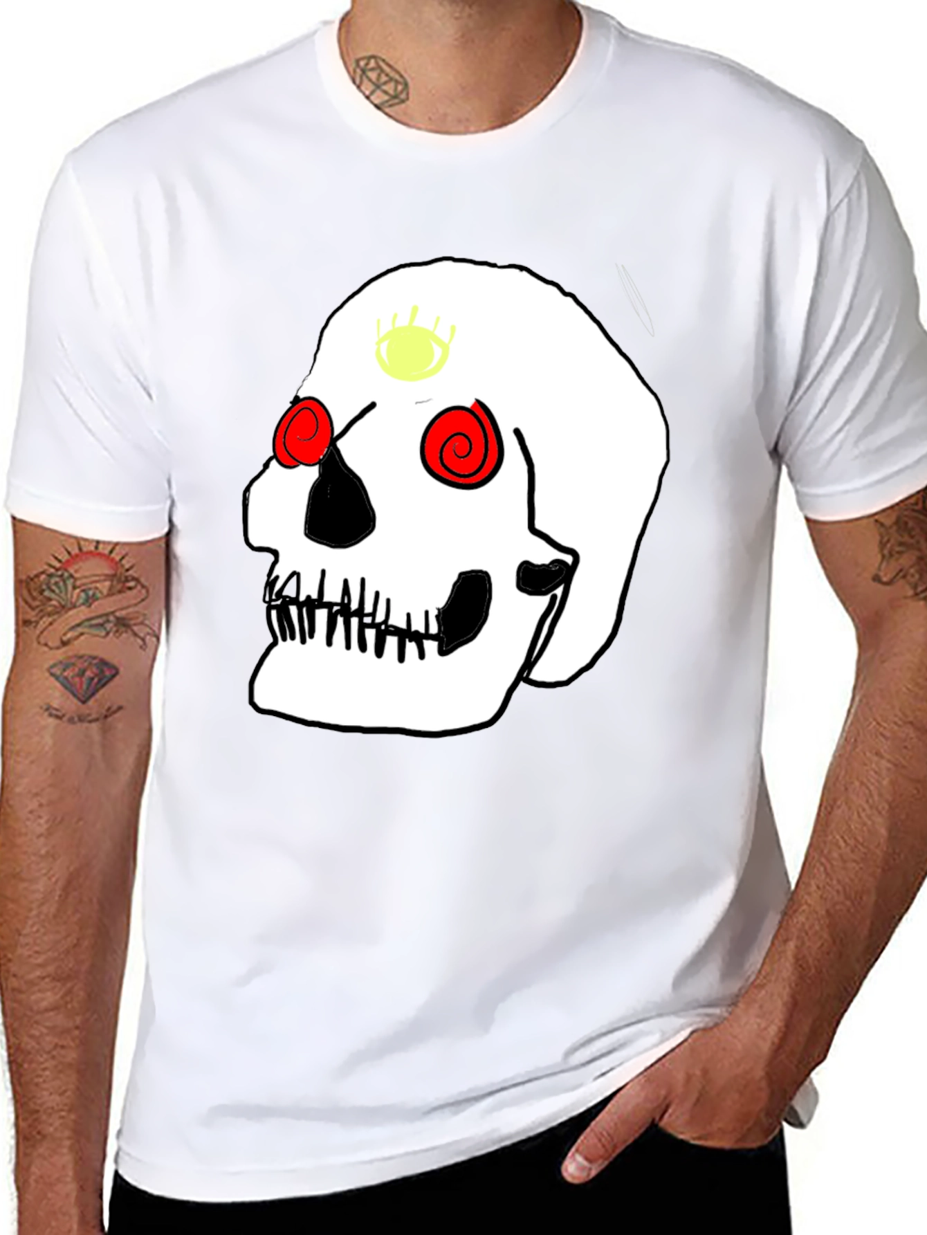 Skull Graphic Tee - Black Casual T-Shirt