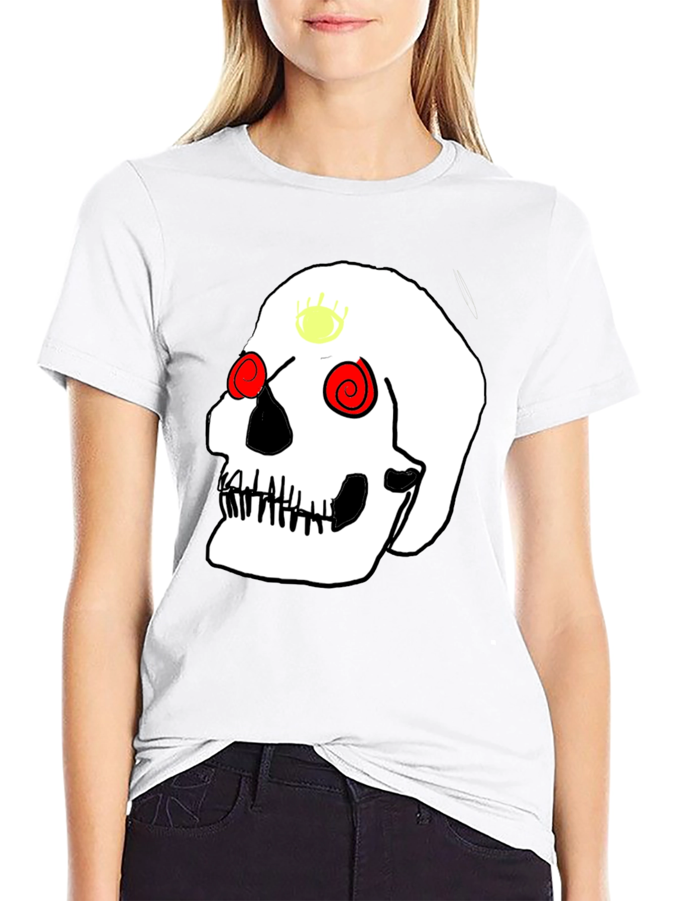 Skull Graphic Tee - Black Casual T-Shirt