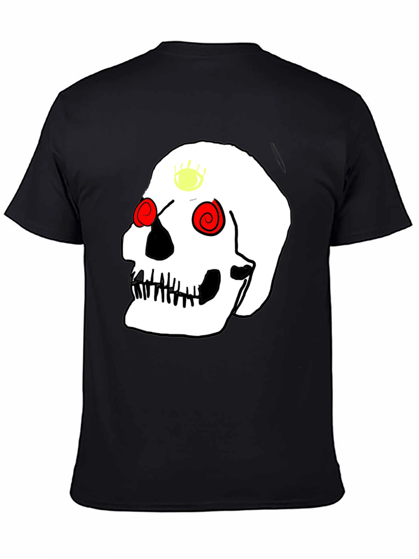 Skull Graphic Tee - Black Casual T-Shirt