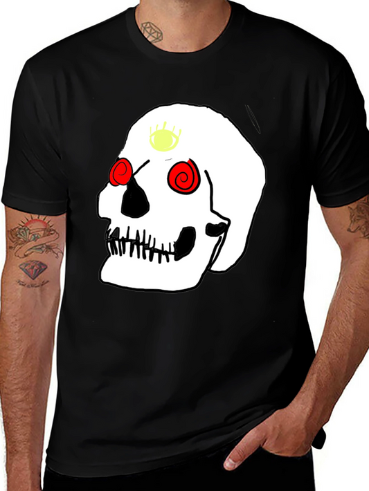 Skull Graphic Tee - Black Casual T-Shirt