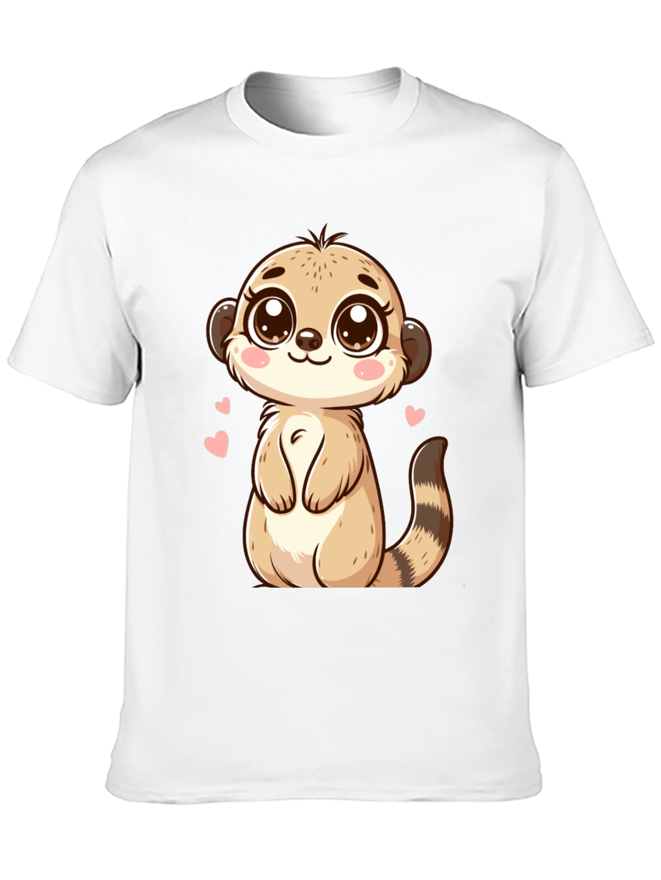 Cute Meerkat Cartoon Black T-Shirt