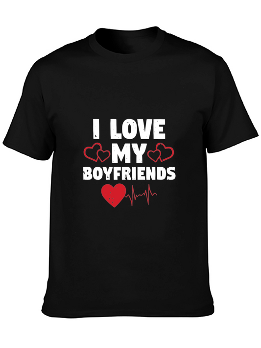 I Love My Boyfriends Graphic Tee - Black Cotton Blend