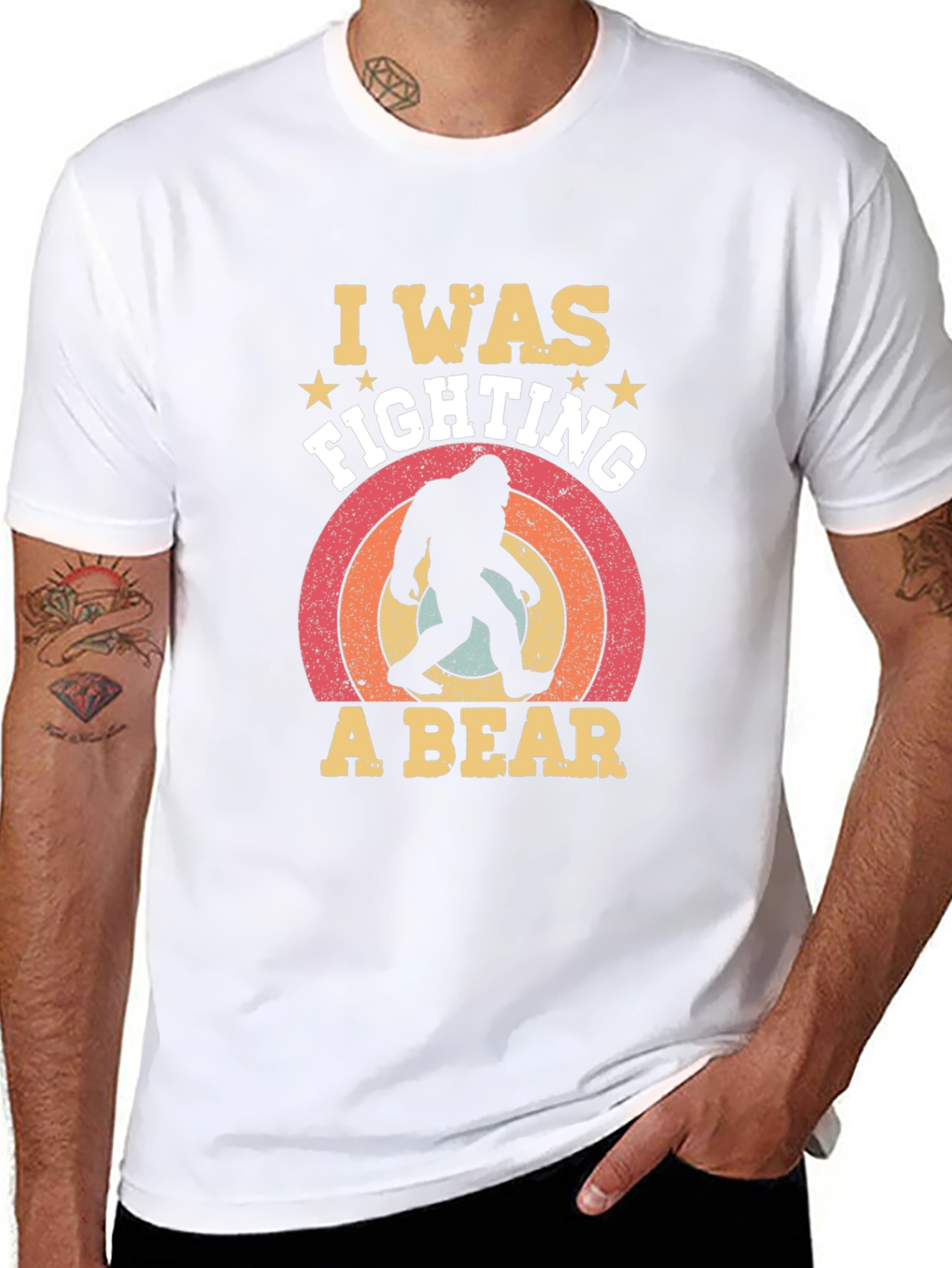 I Was Fighting A Bear Graphic T-Shirt