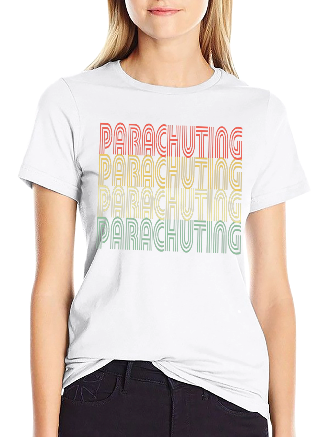 Retro Parachuting Graphic T-Shirt
