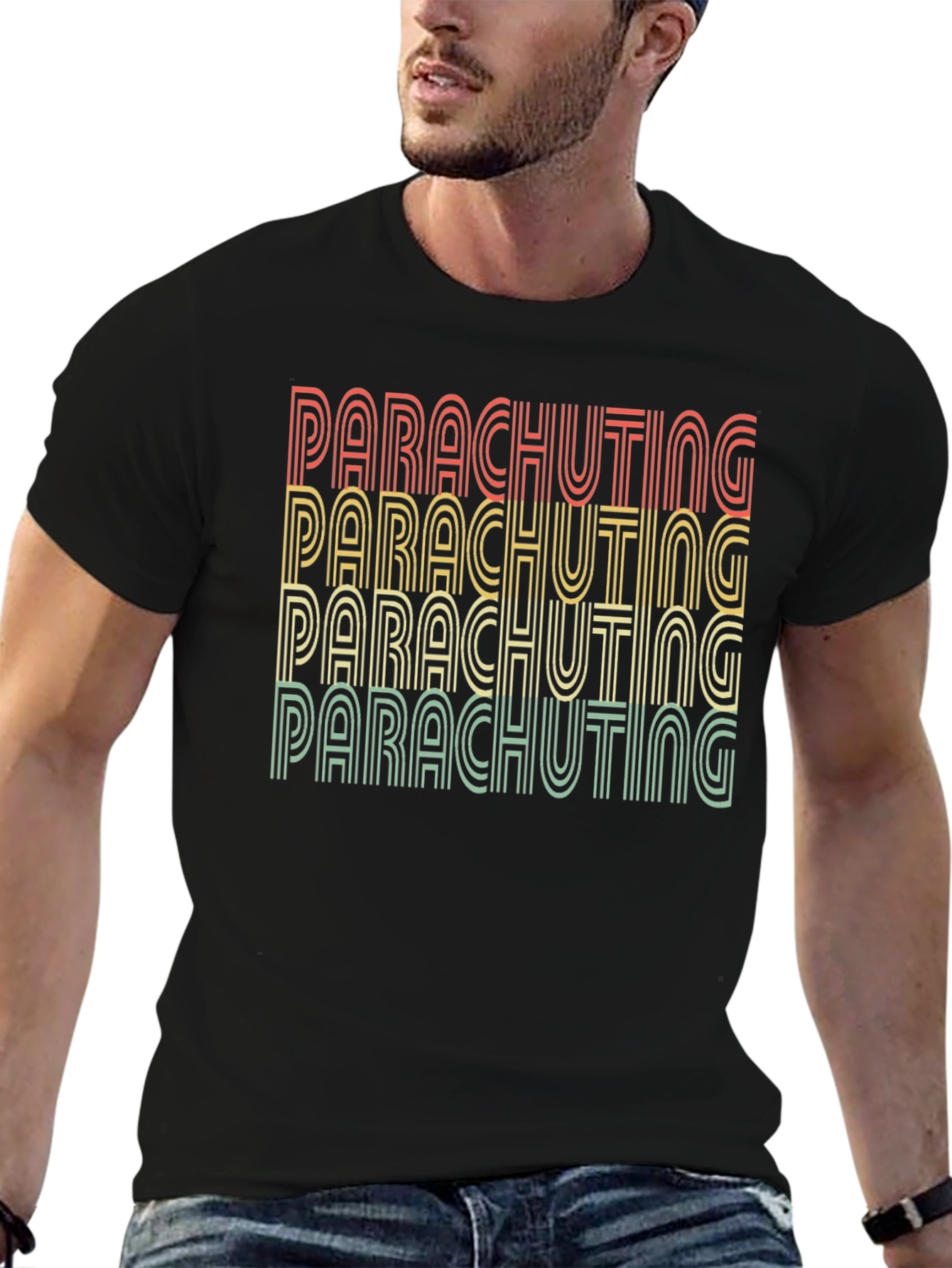 Retro Parachuting Graphic T-Shirt