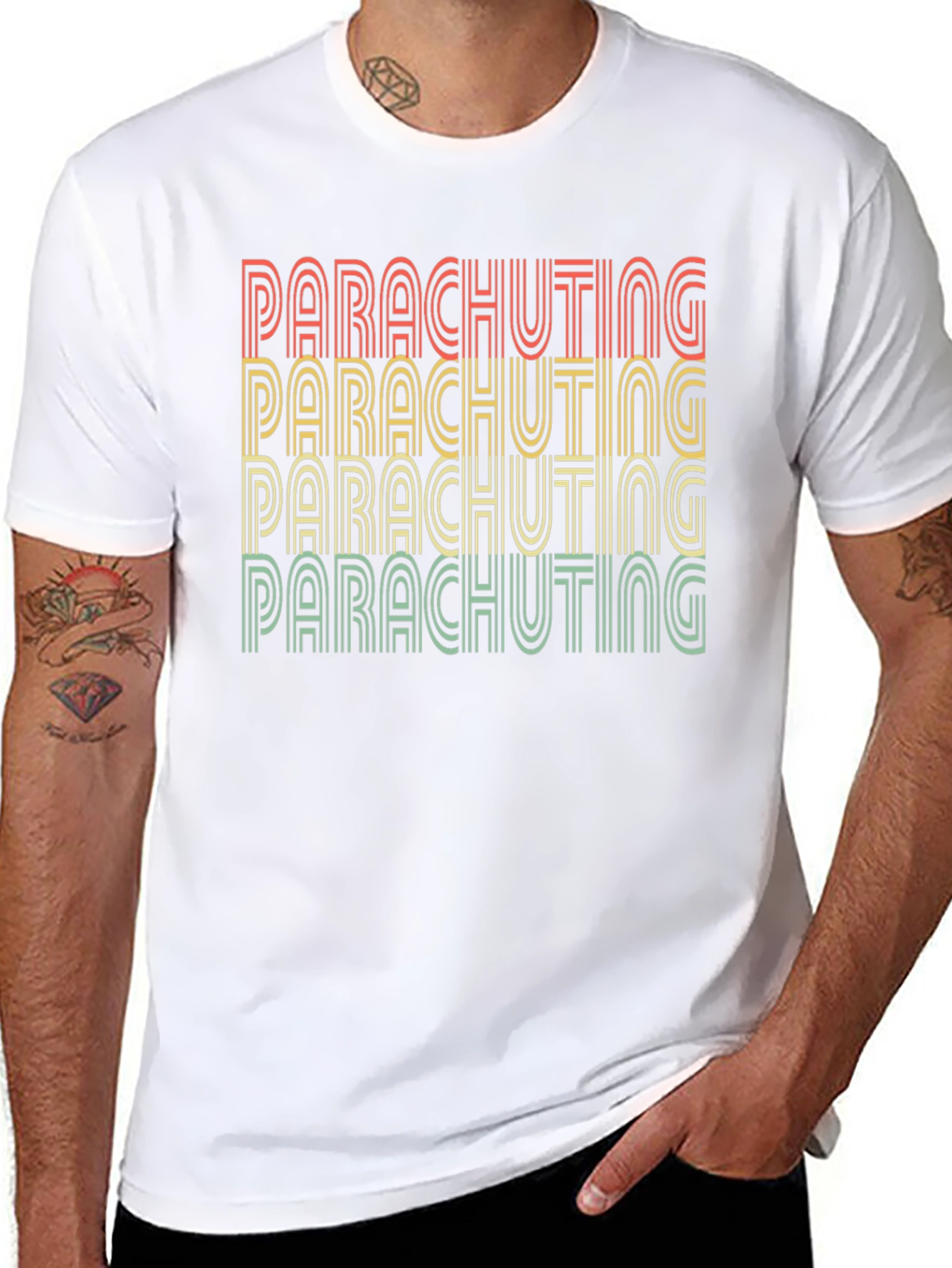 Retro Parachuting Graphic T-Shirt