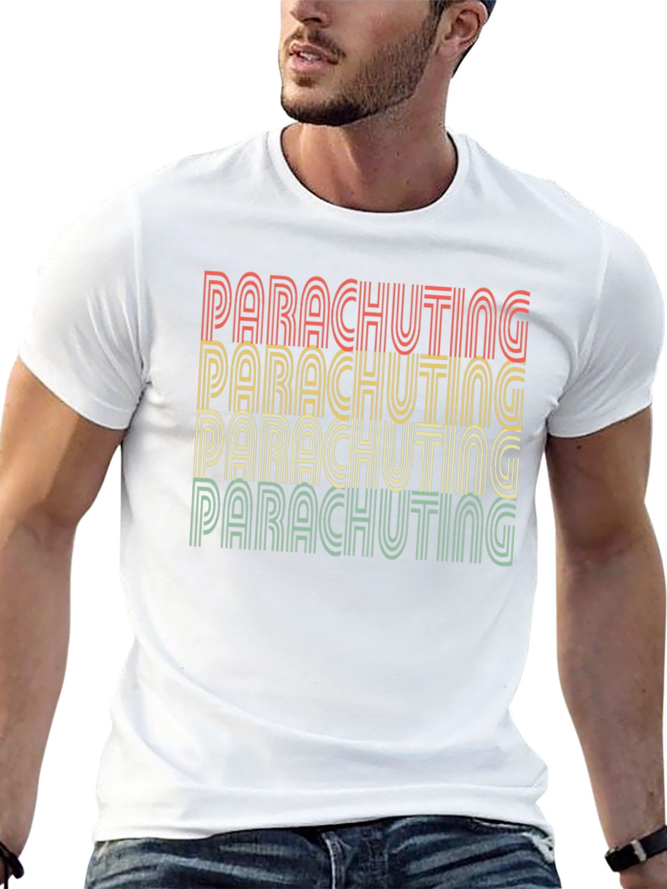 Retro Parachuting Graphic T-Shirt