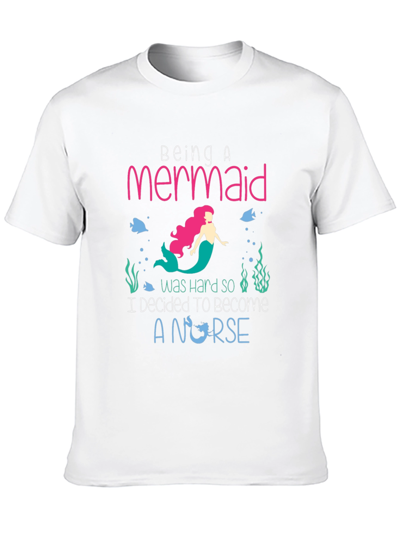 Mermaid Nurse Graphic Tee - Novelty T-Shirt