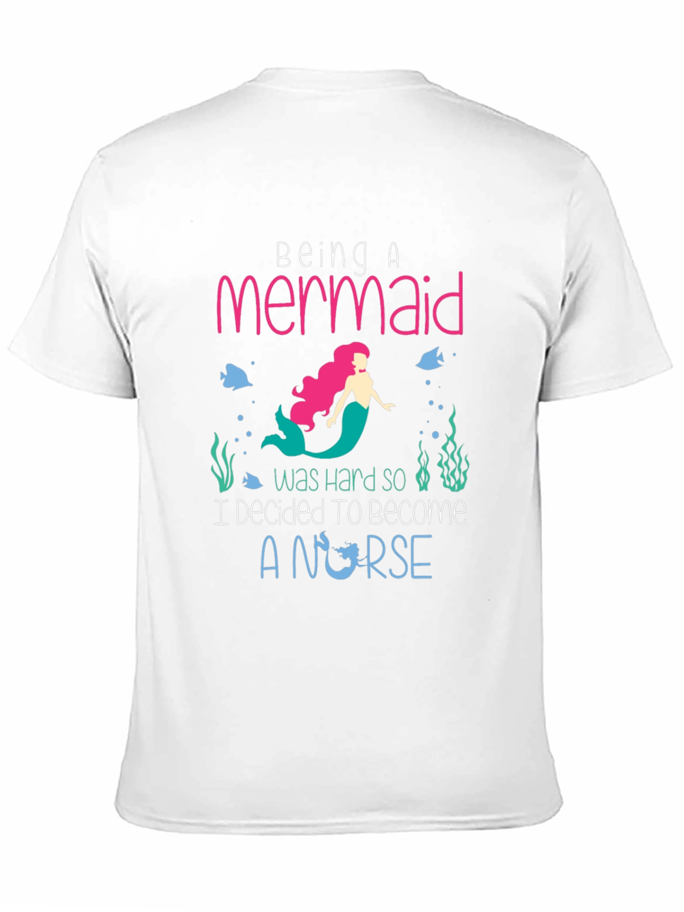 Mermaid Nurse Graphic Tee - Novelty T-Shirt