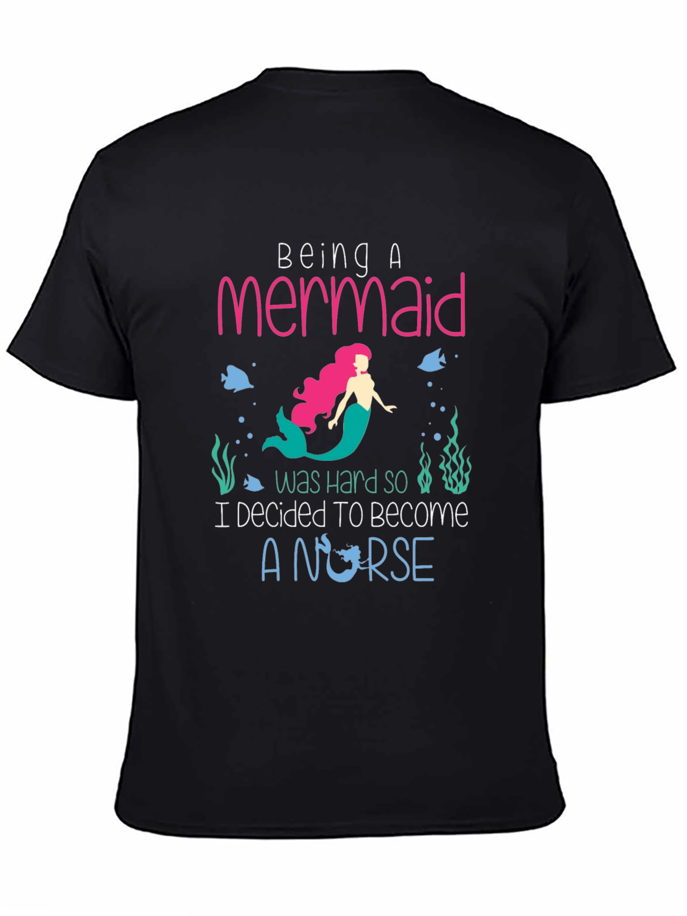 Mermaid Nurse Graphic Tee - Novelty T-Shirt