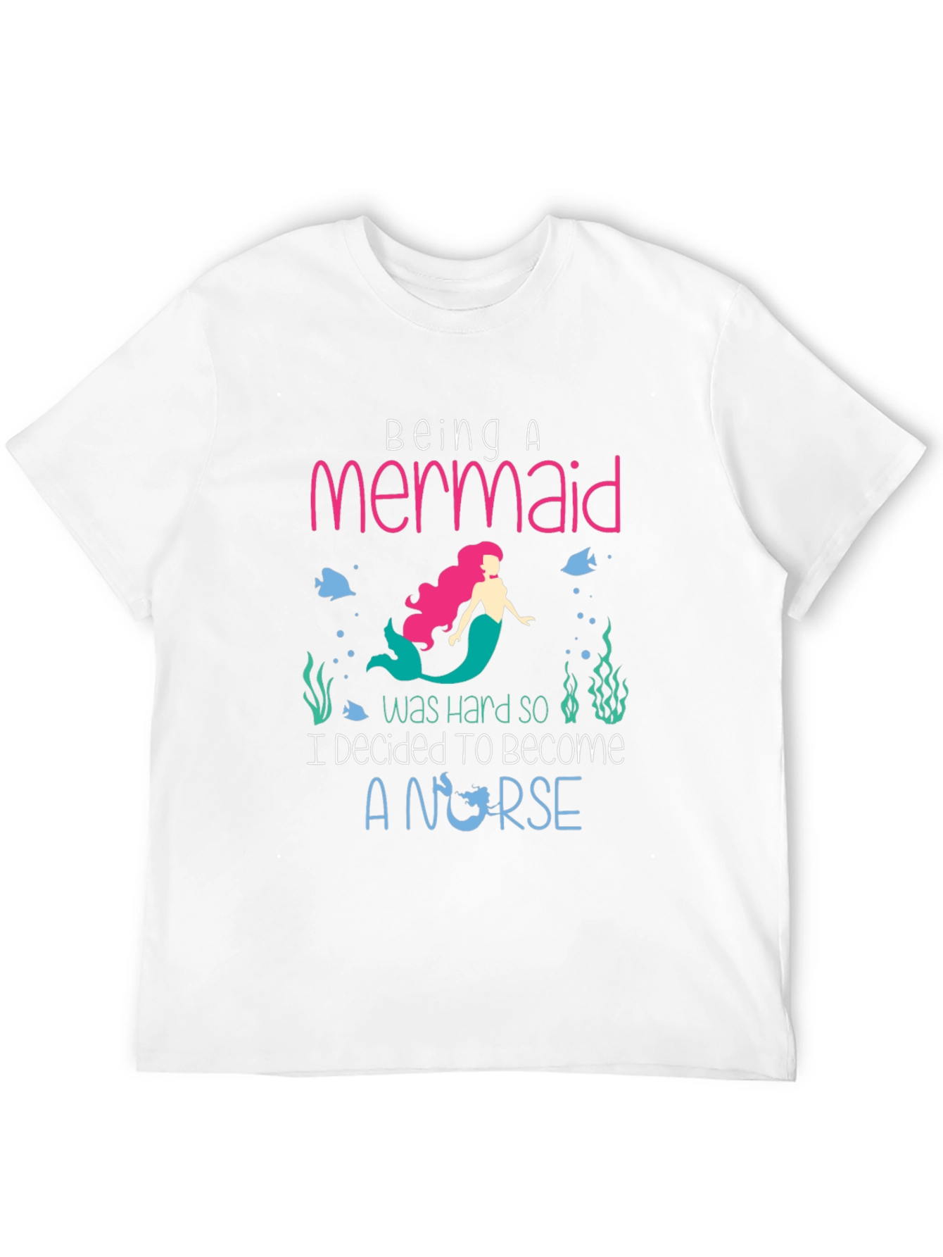 Mermaid Nurse Graphic Tee - Novelty T-Shirt