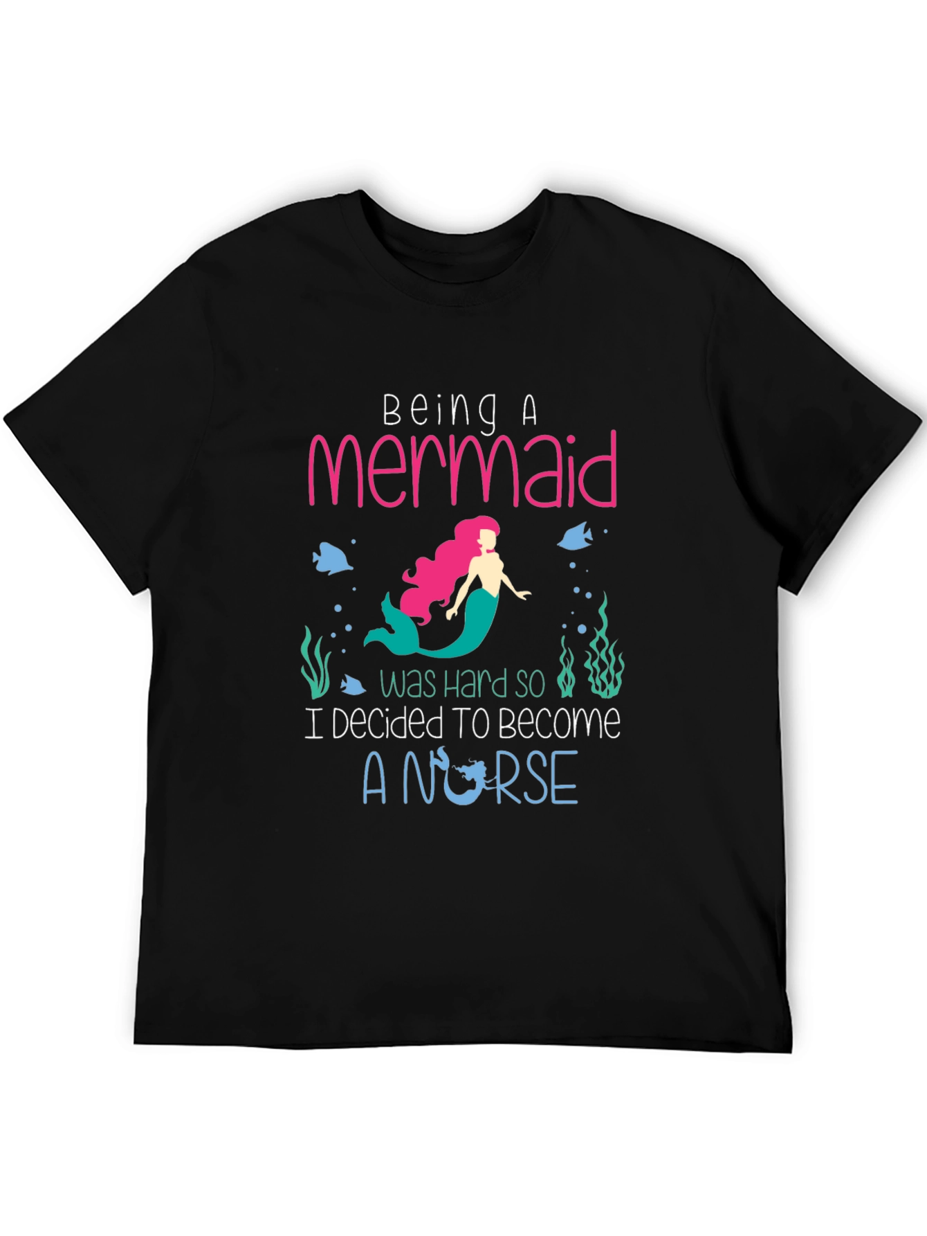 Mermaid Nurse Graphic Tee - Novelty T-Shirt