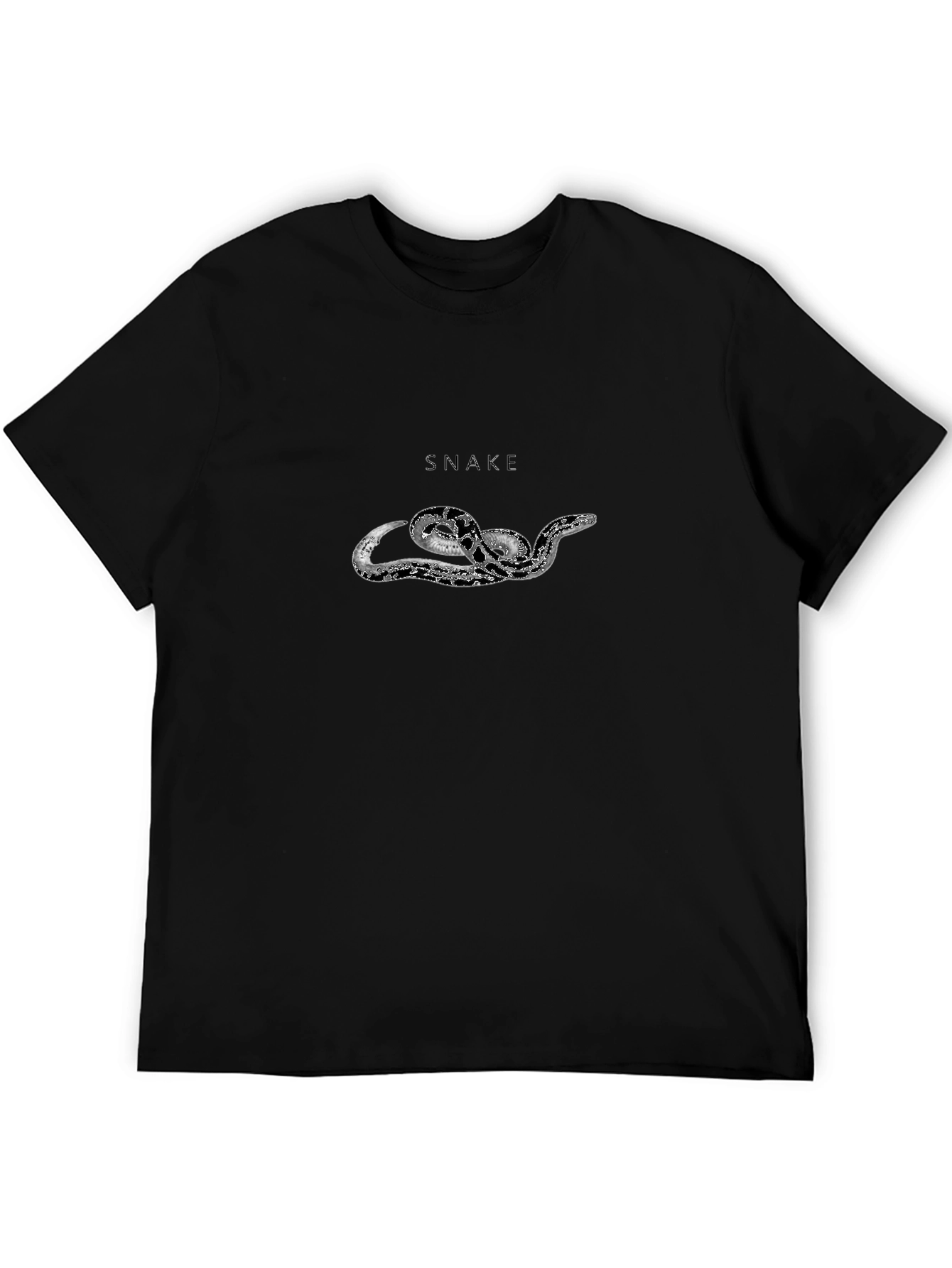 Snake Graphic Print Black T-Shirt