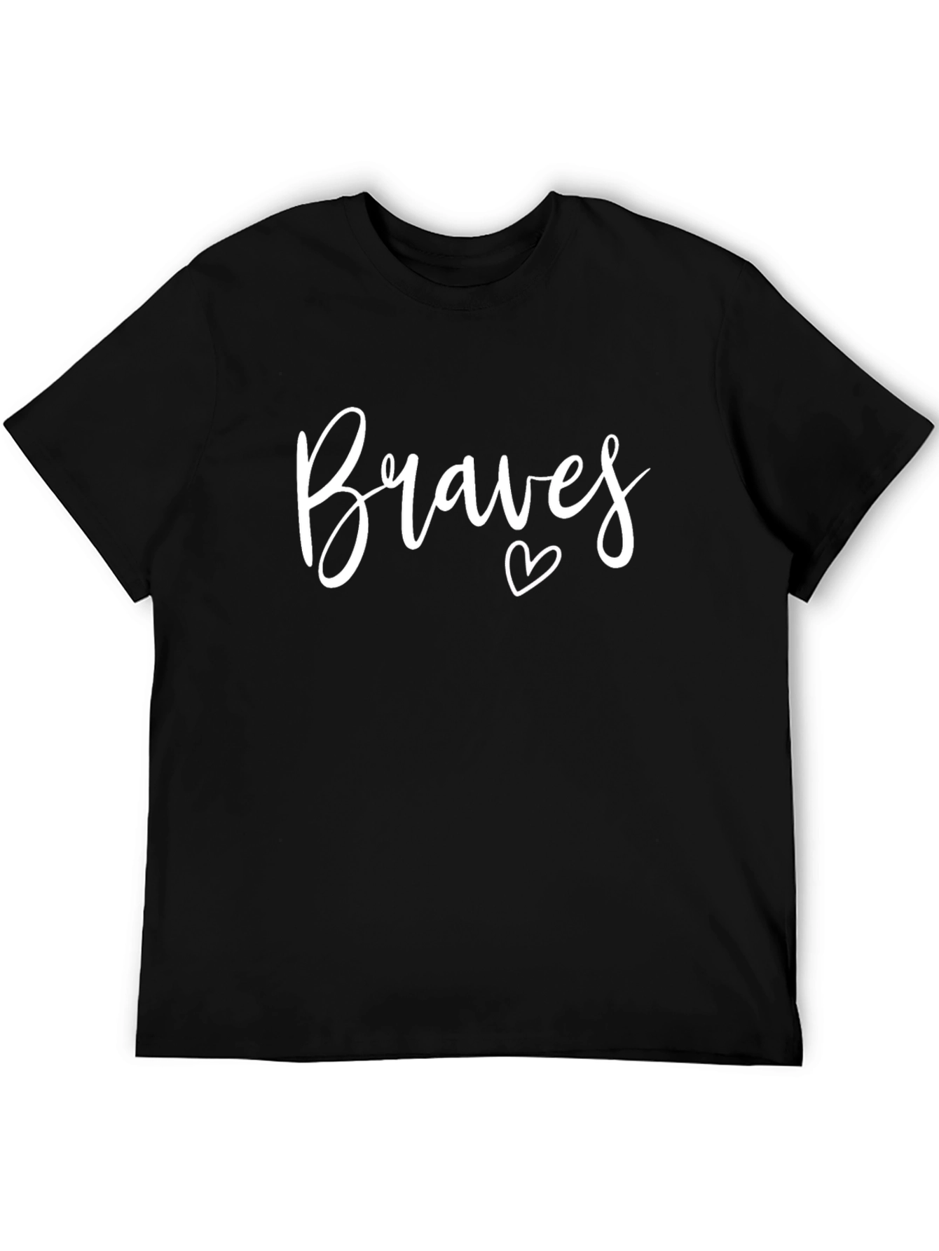 Braves Script Heart Graphic Tee - Black