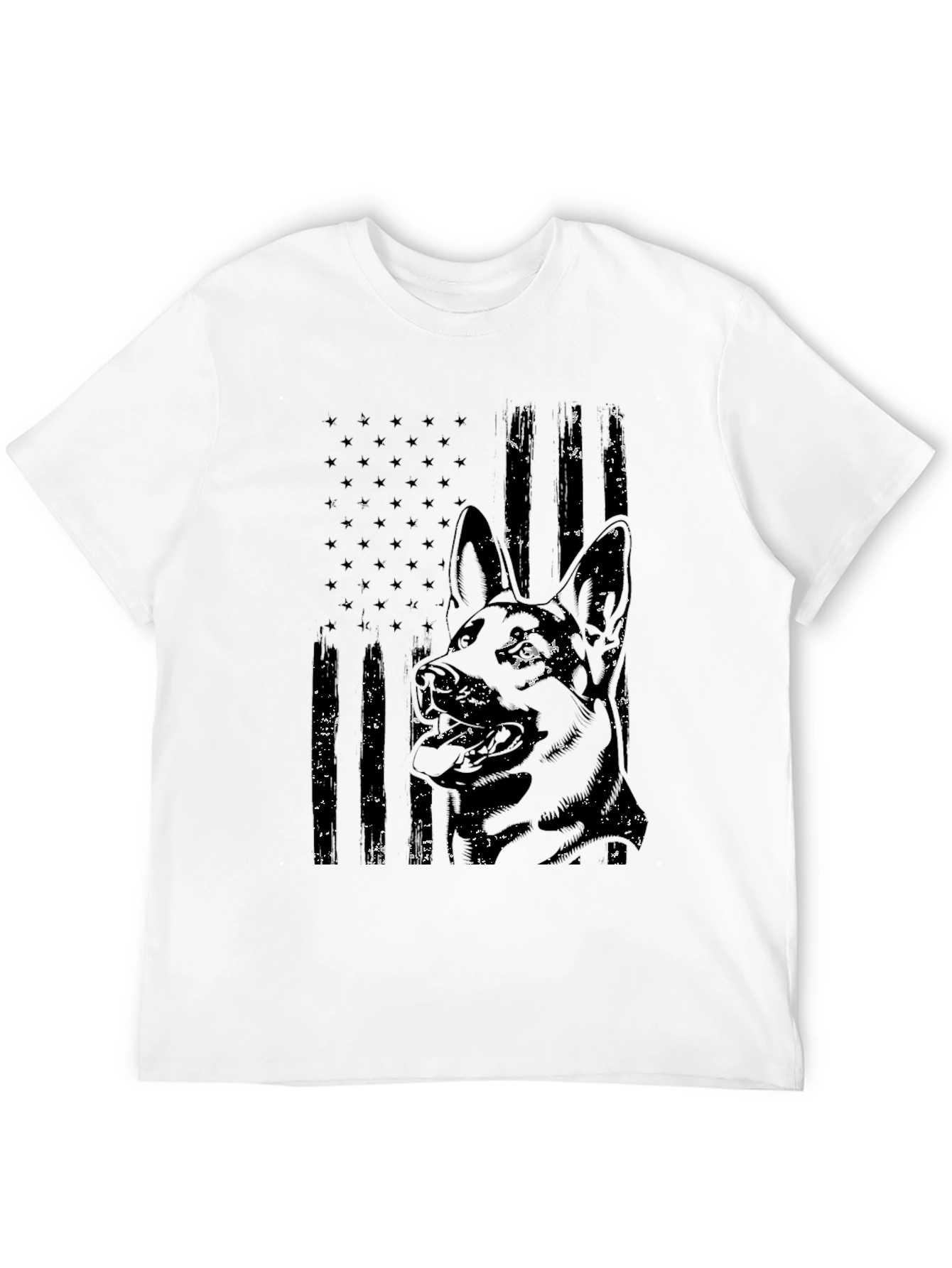 Distressed German Shepherd American Flag T-Shirt