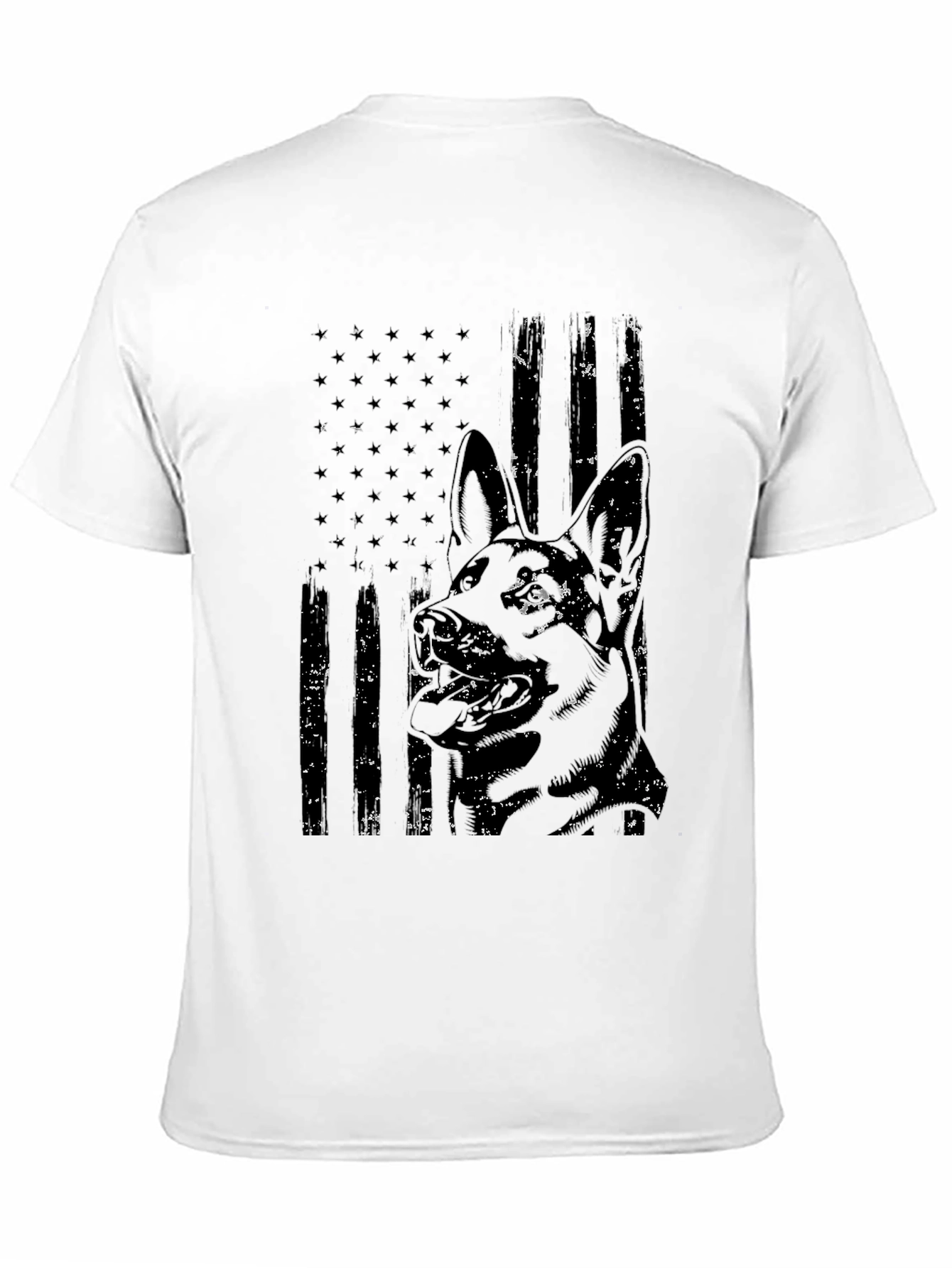 Distressed German Shepherd American Flag T-Shirt