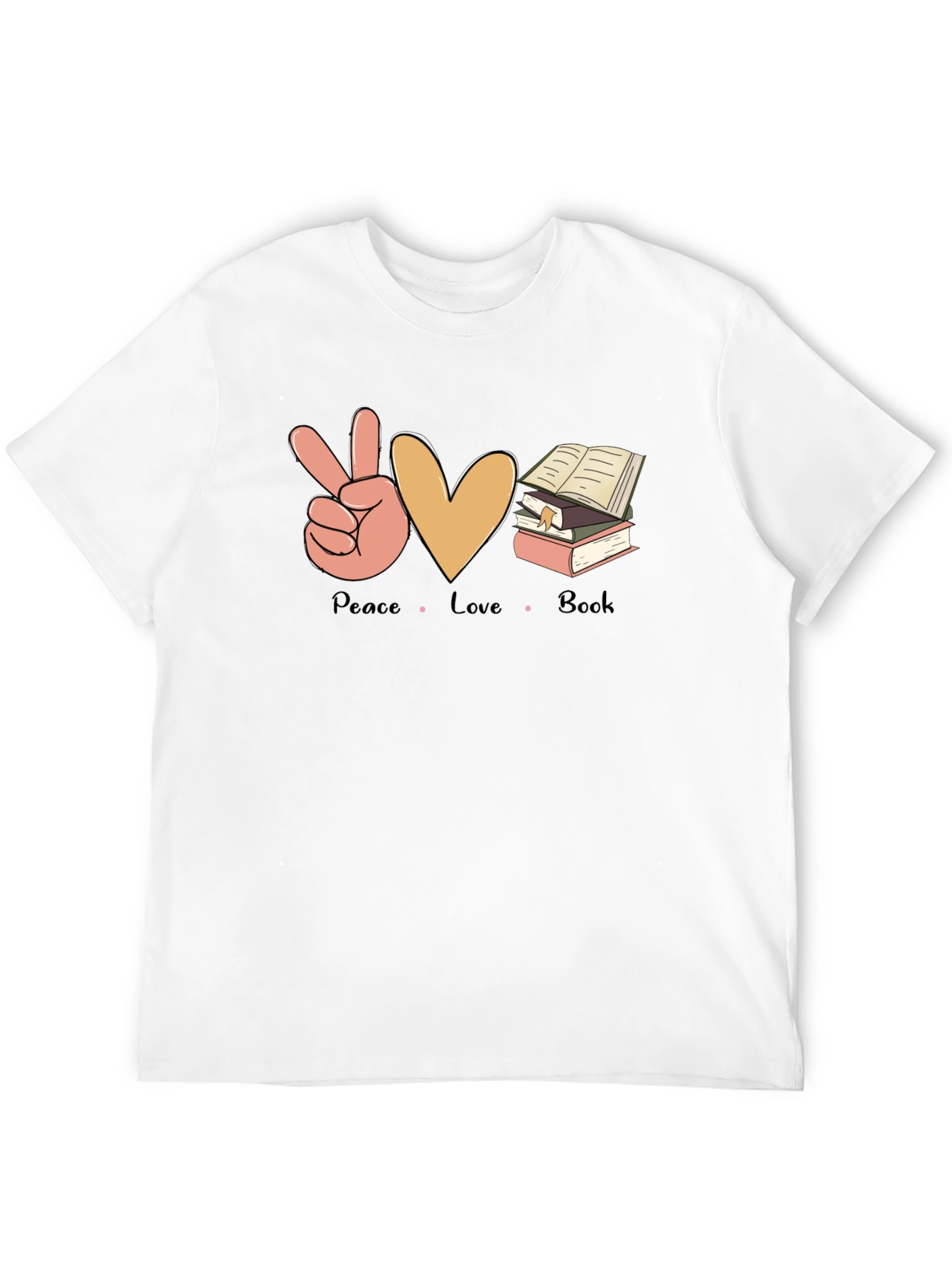 Peace Love Book T-Shirt - Unisex Casual Tee