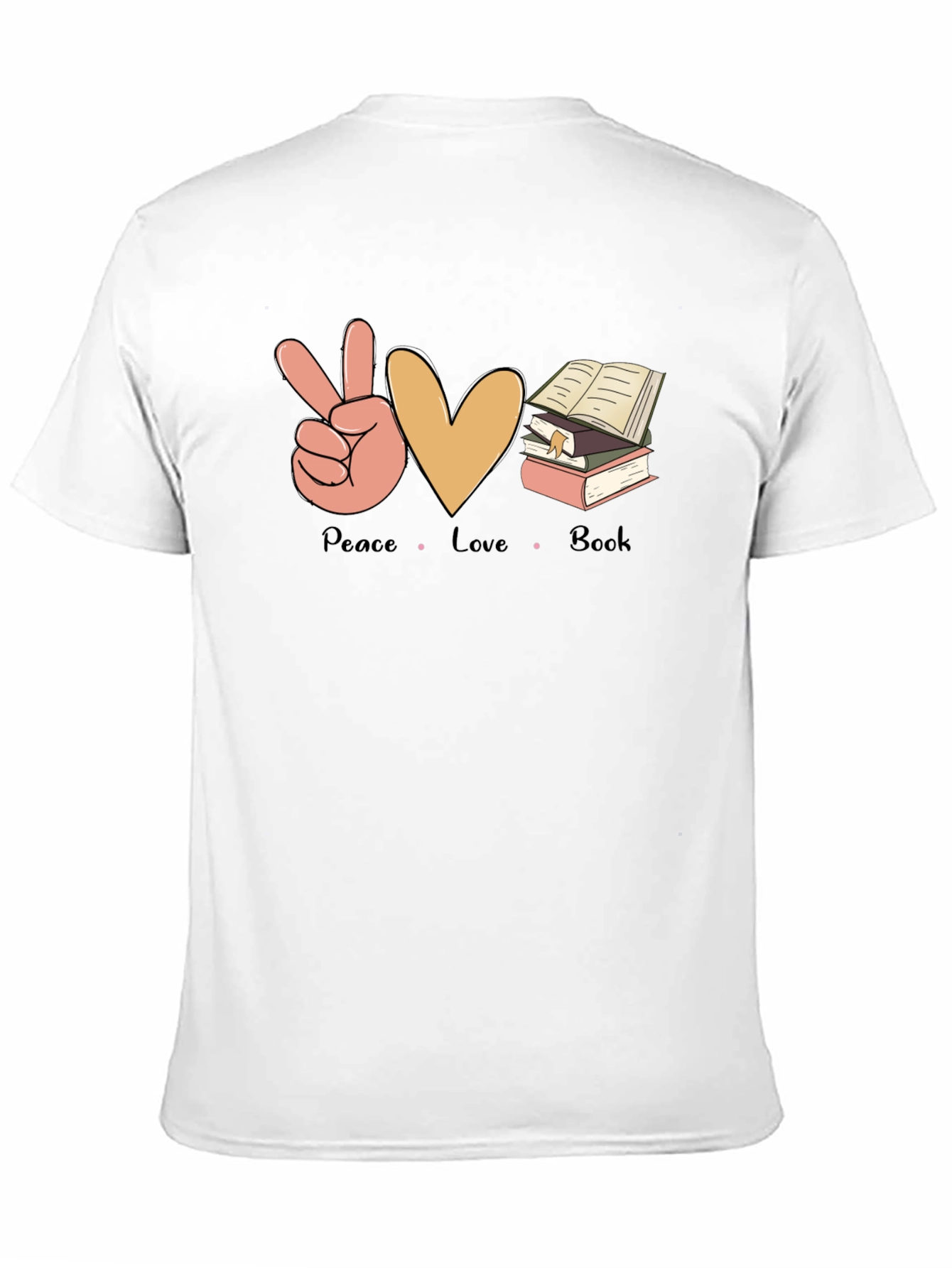 Peace Love Book T-Shirt - Unisex Casual Tee