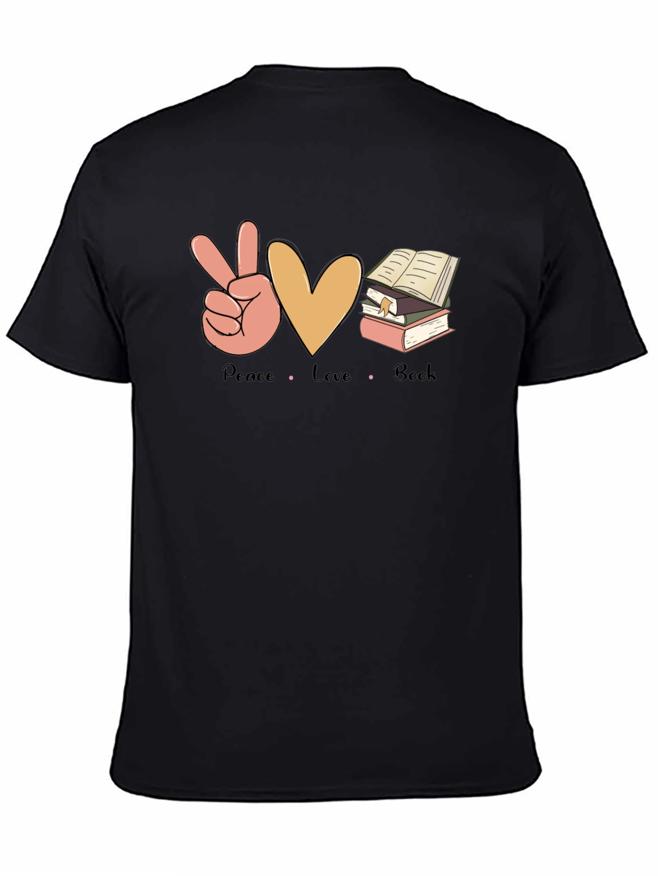 Peace Love Book T-Shirt - Unisex Casual Tee
