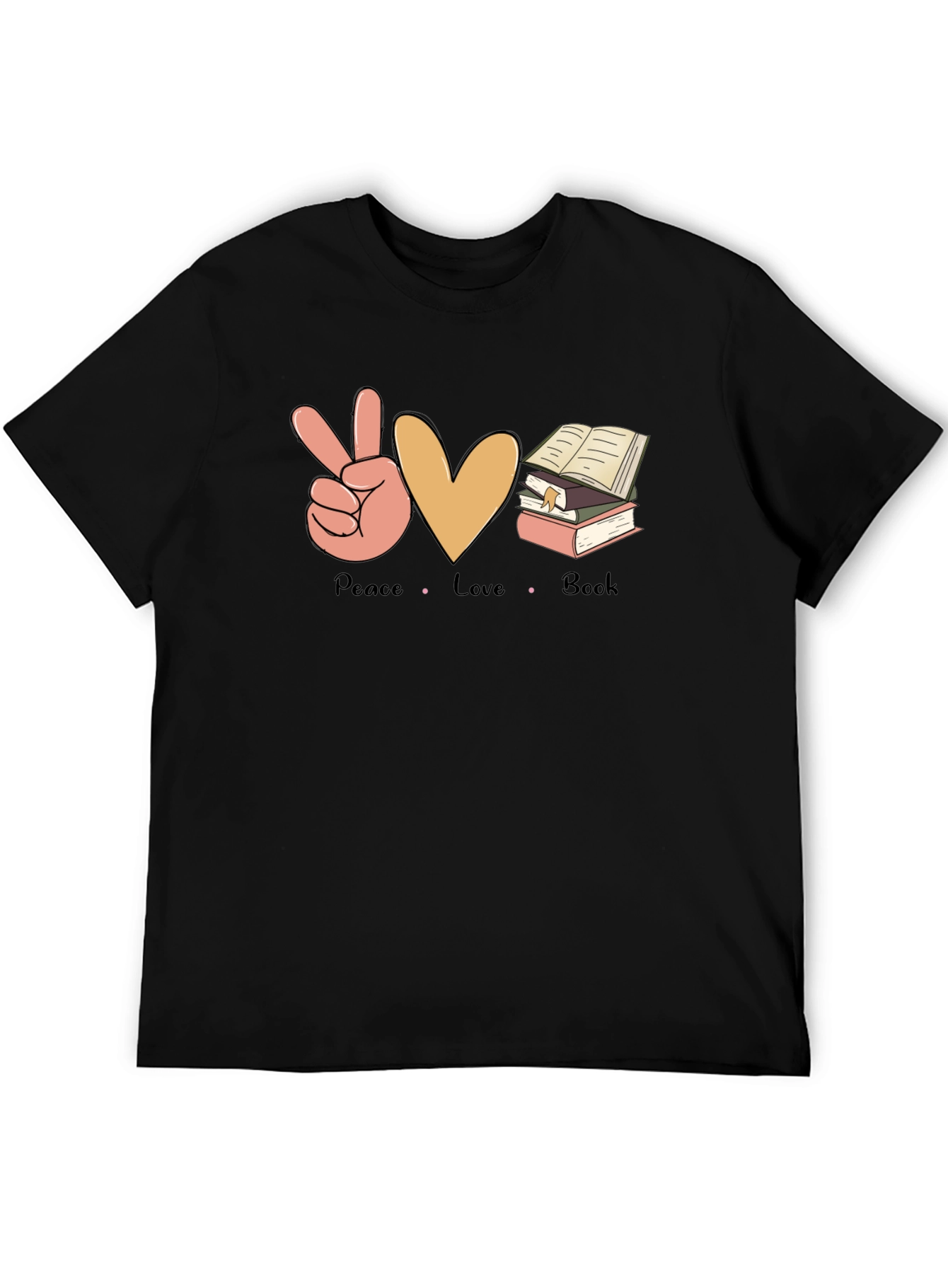 Peace Love Book T-Shirt - Unisex Casual Tee