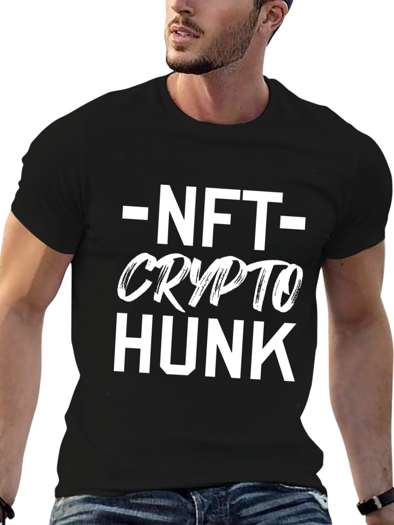 NFT Crypto Hunk Graphic Tee - Black