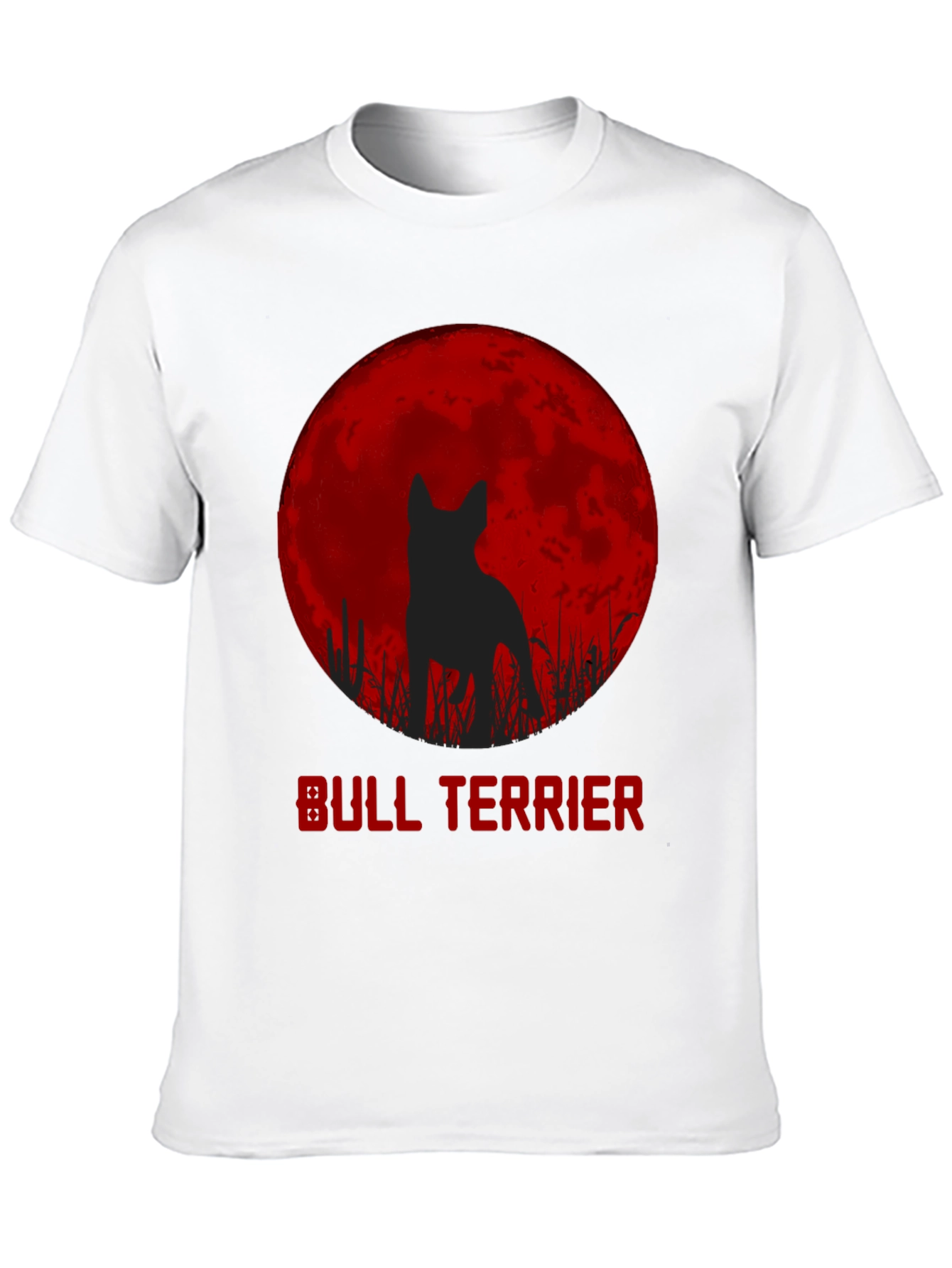 Bull Terrier Moon Silhouette Graphic T-Shirt