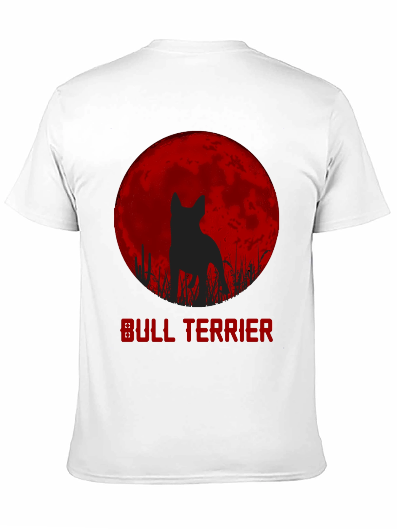 Bull Terrier Moon Silhouette Graphic T-Shirt