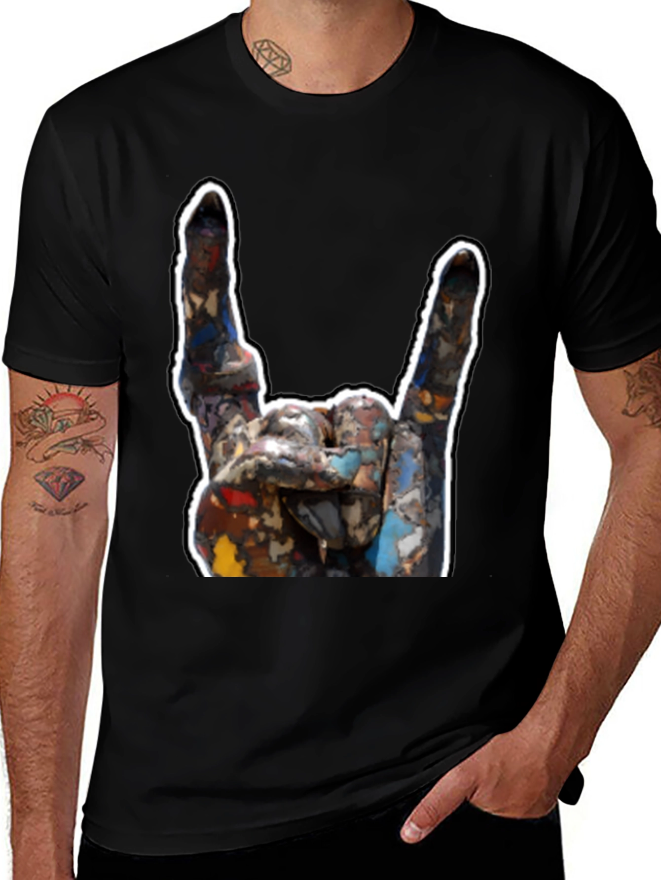 Rock On! Graphic T-Shirt - Metal Hand Sign