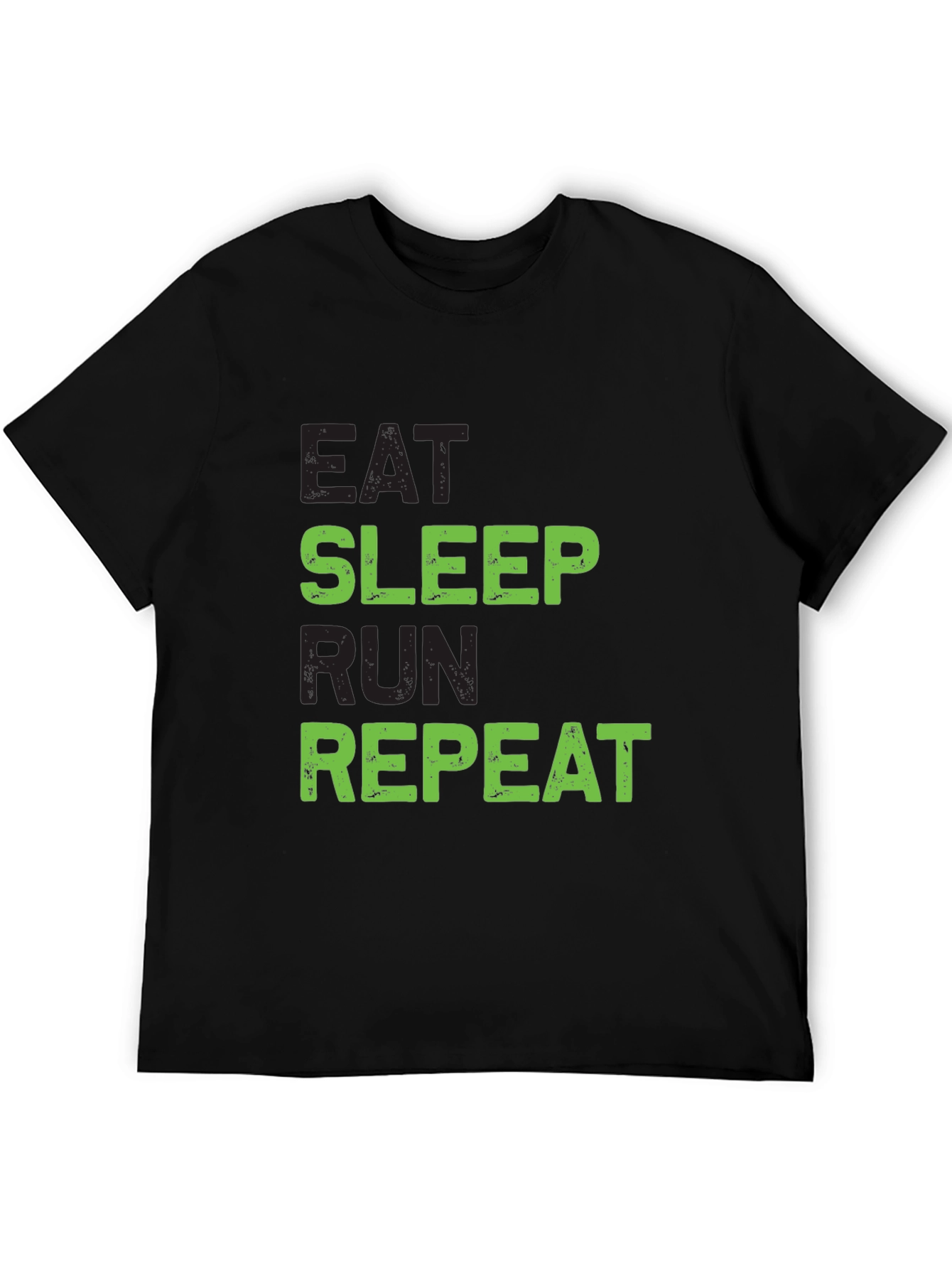 Eat Sleep Run Repeat Graphic Tee - Black