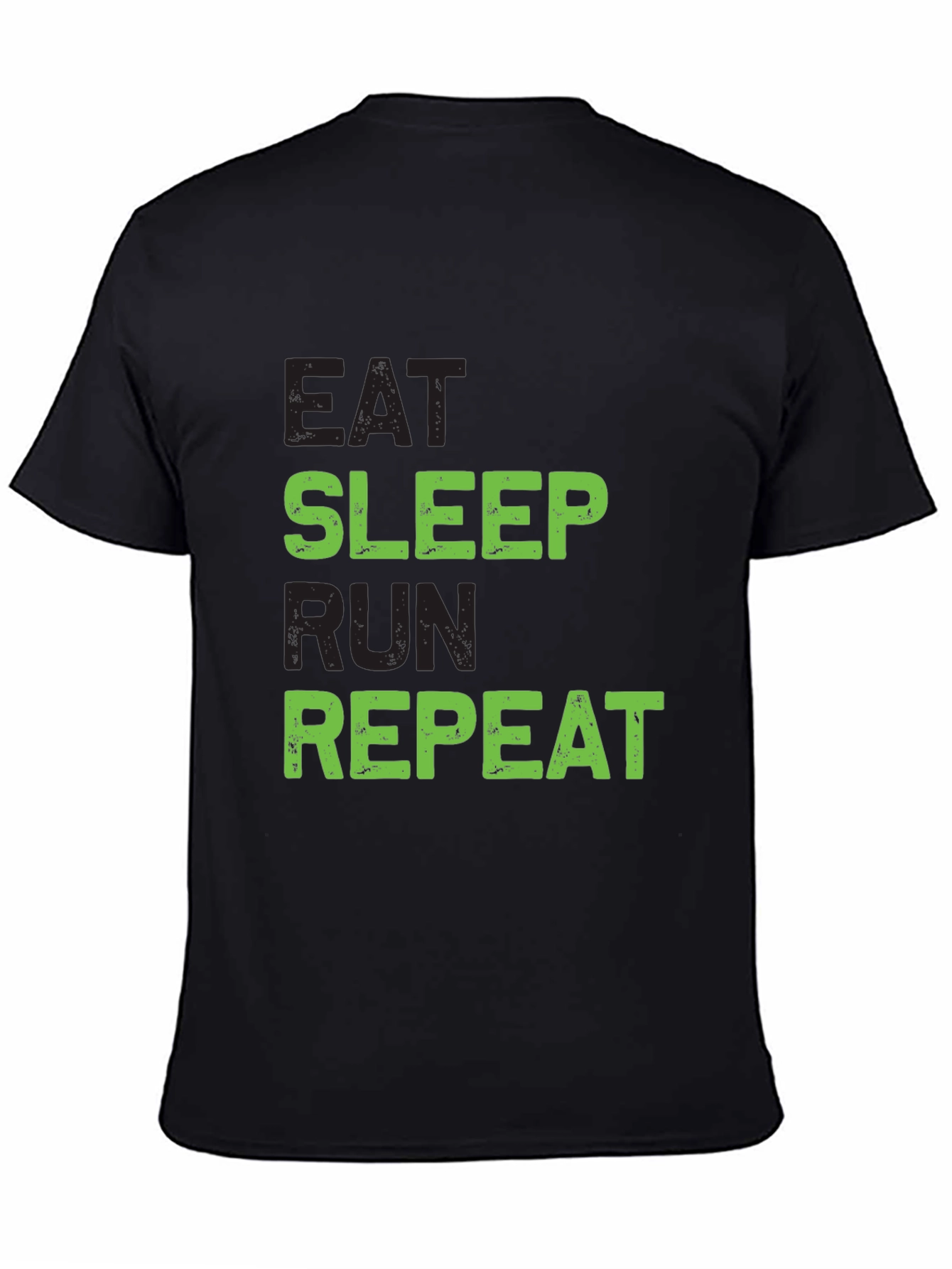 Eat Sleep Run Repeat Graphic Tee - Black