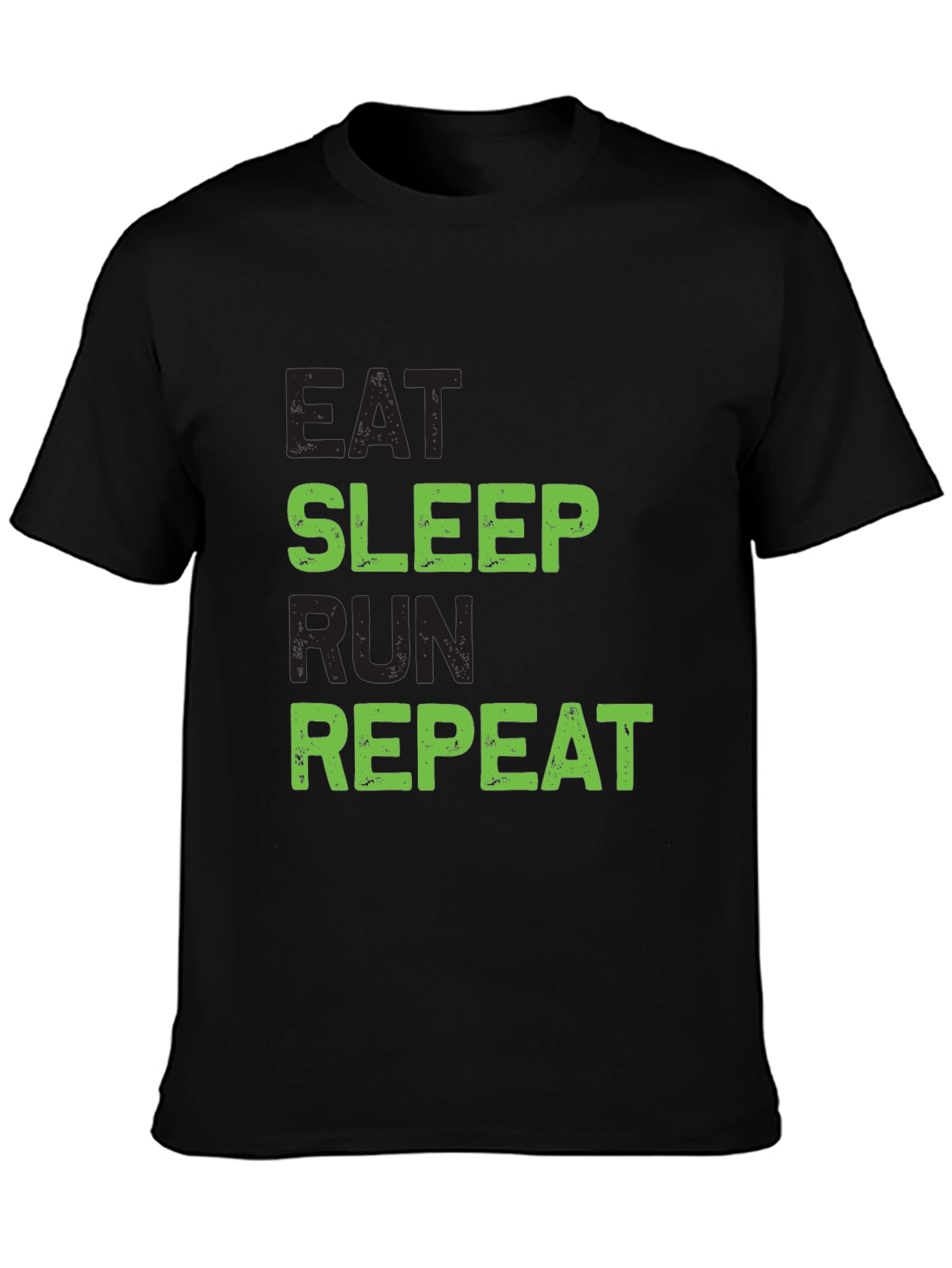 Eat Sleep Run Repeat Graphic Tee - Black