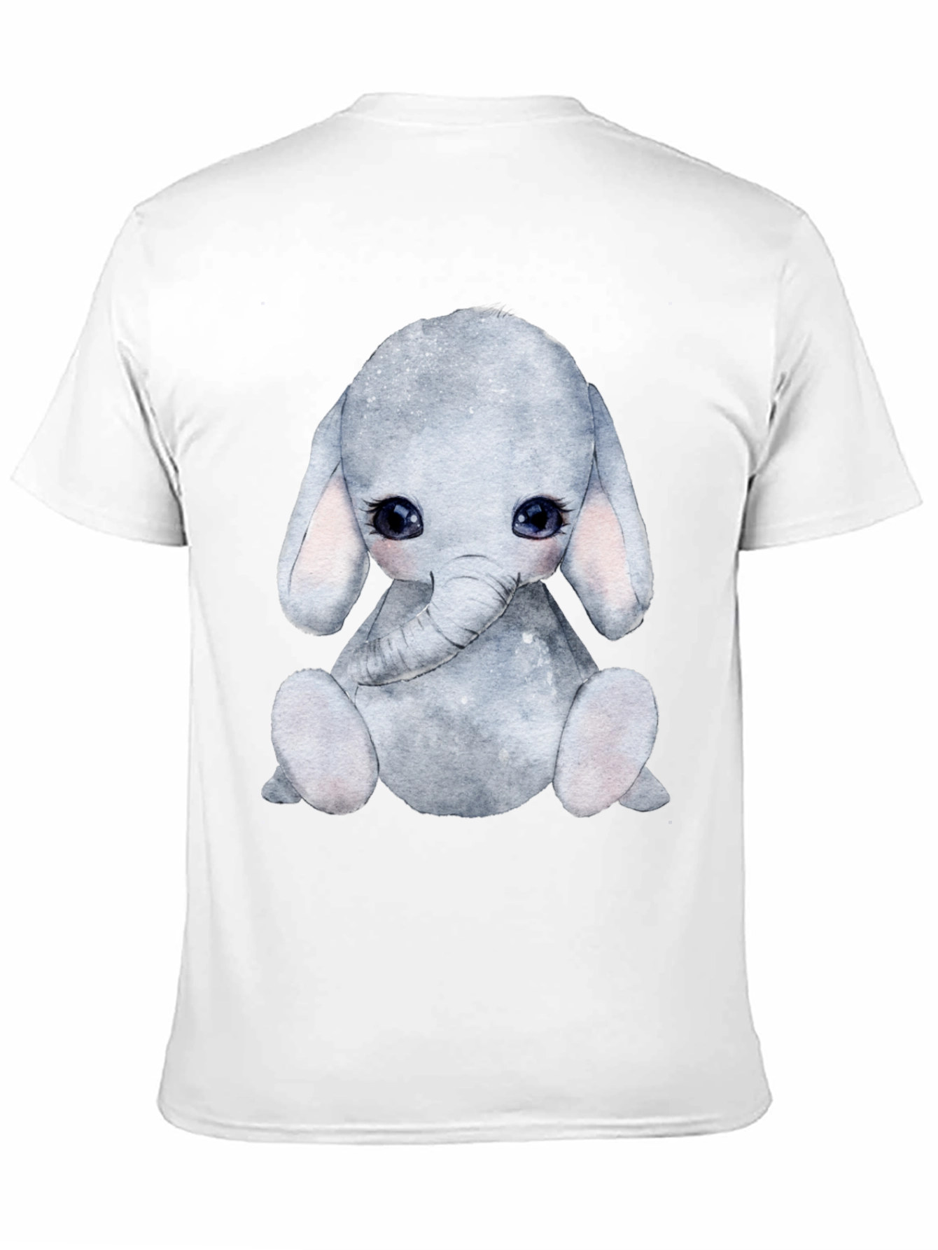 Cute Elephant Graphic Tee - Black