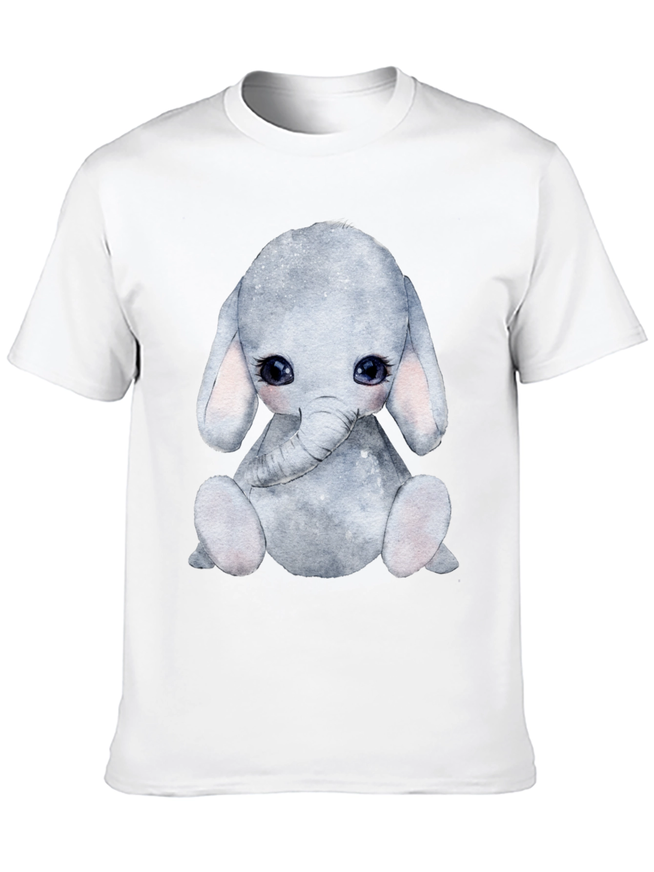 Cute Elephant Graphic Tee - Black