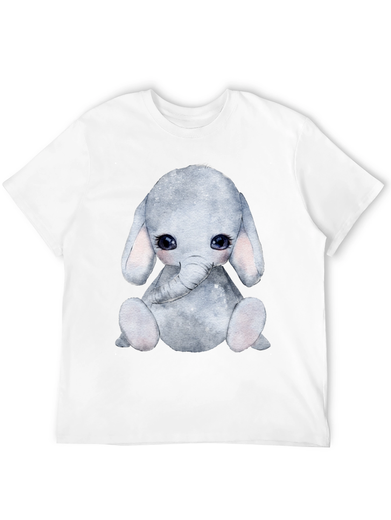 Cute Elephant Graphic Tee - Black