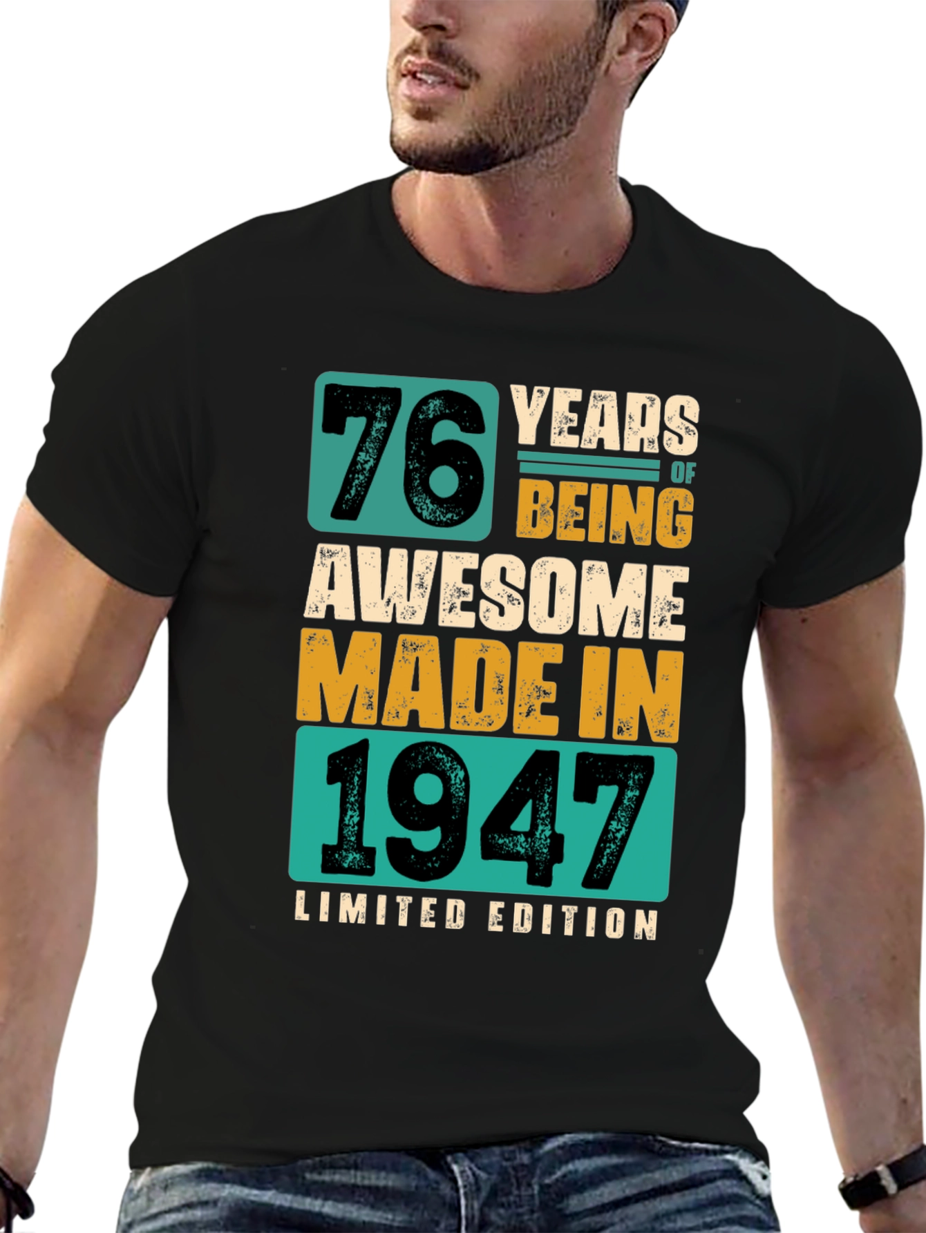 76 Years Awesome T-Shirt Made in 1947 Limited Edition