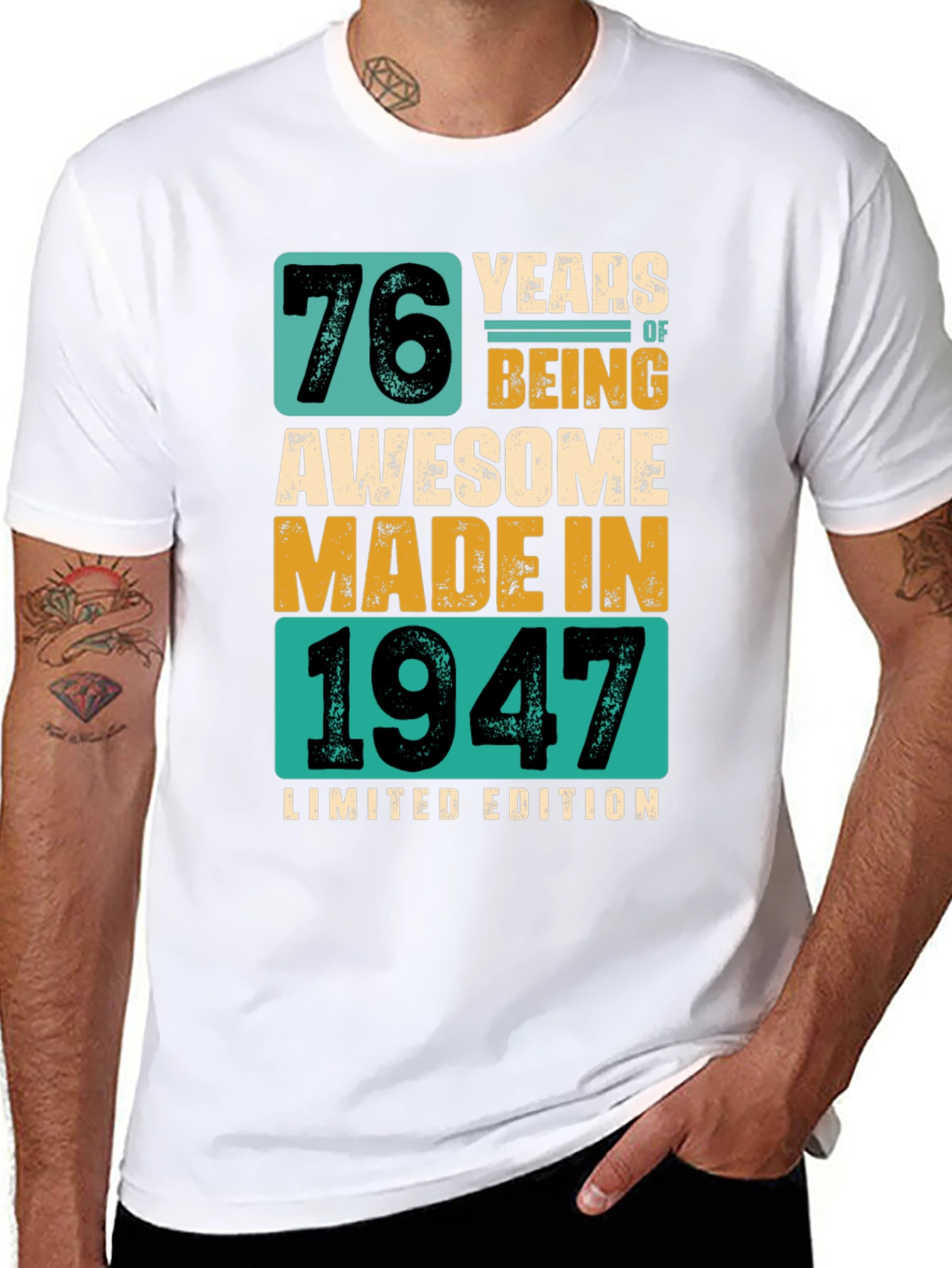 76 Years Awesome T-Shirt Made in 1947 Limited Edition