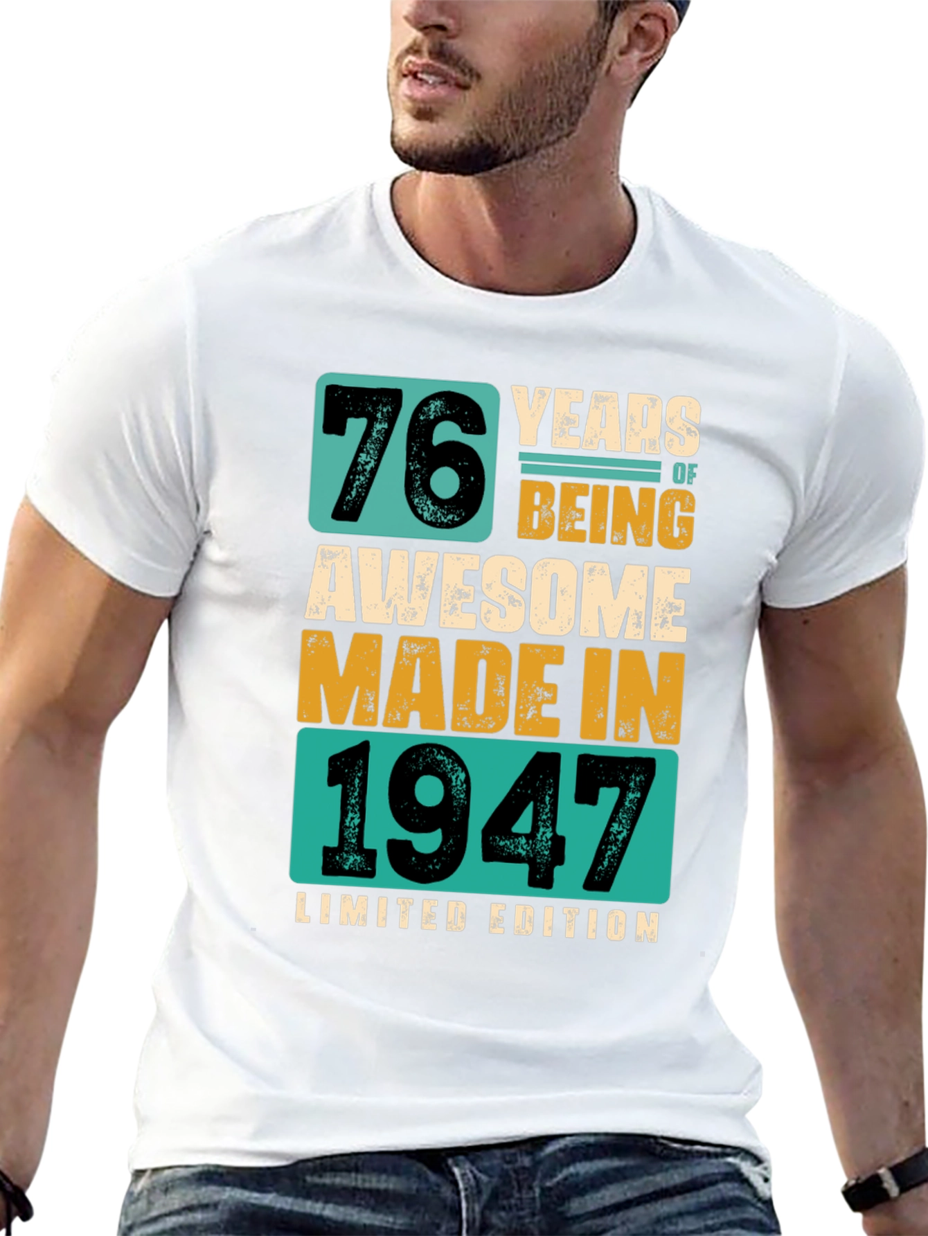 76 Years Awesome T-Shirt Made in 1947 Limited Edition