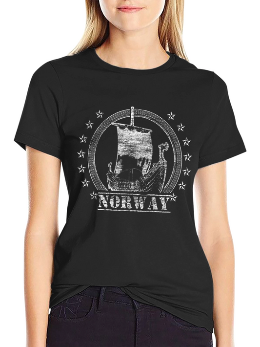 Norway Viking Ship Graphic T-Shirt