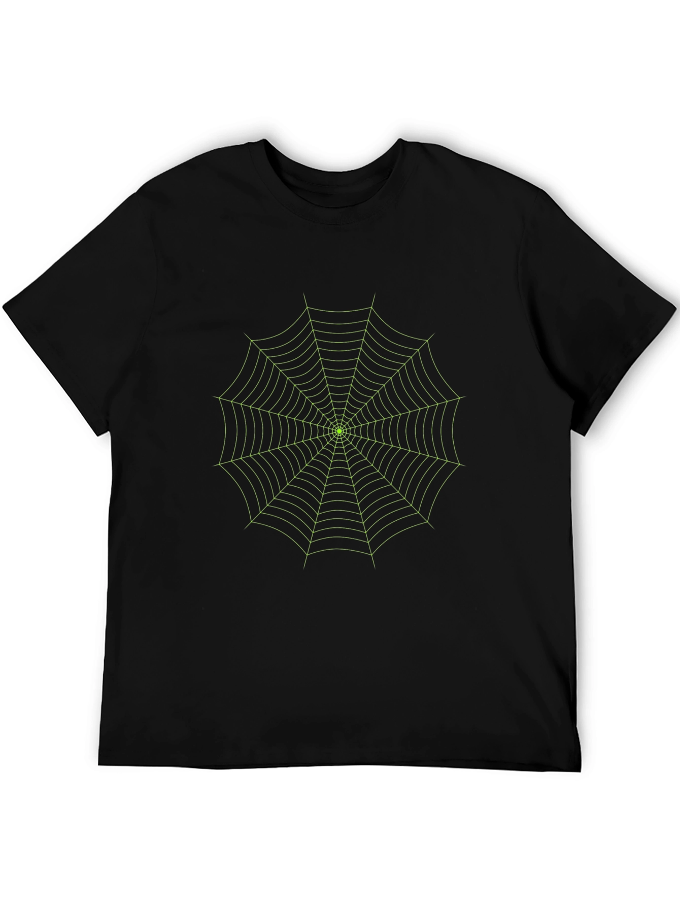 Glow Spider Web Tee - Black Cotton Graphic T-Shirt