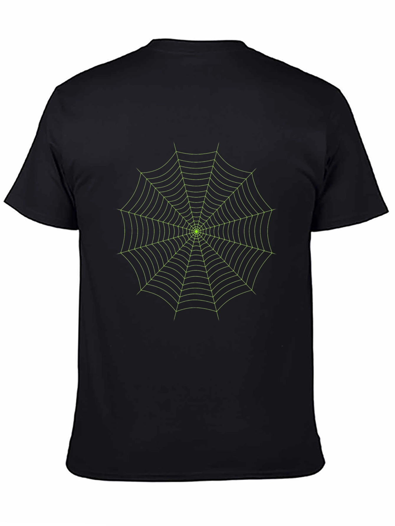 Glow Spider Web Tee - Black Cotton Graphic T-Shirt