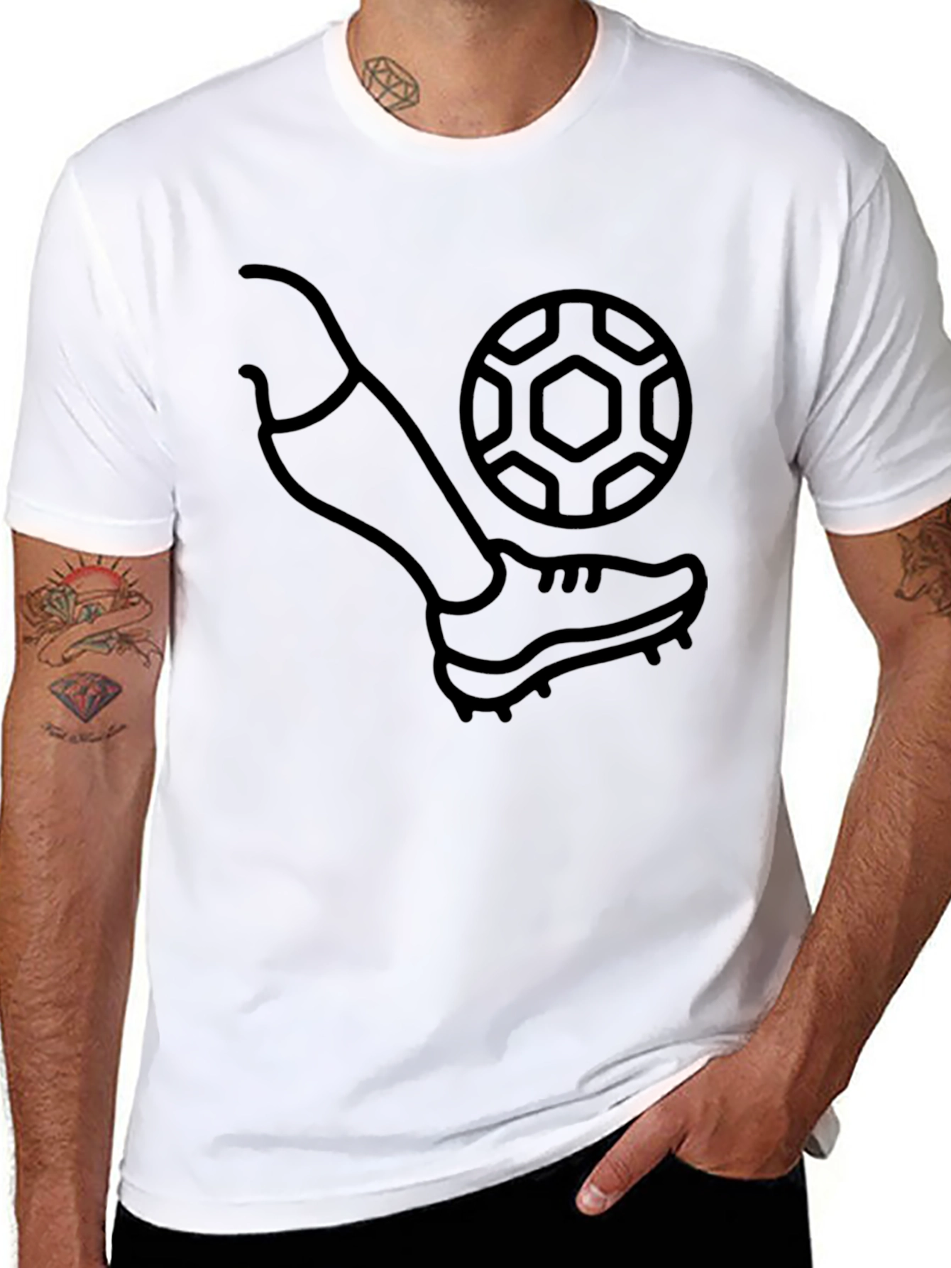 Soccer Kick Graphic T-Shirt - Black