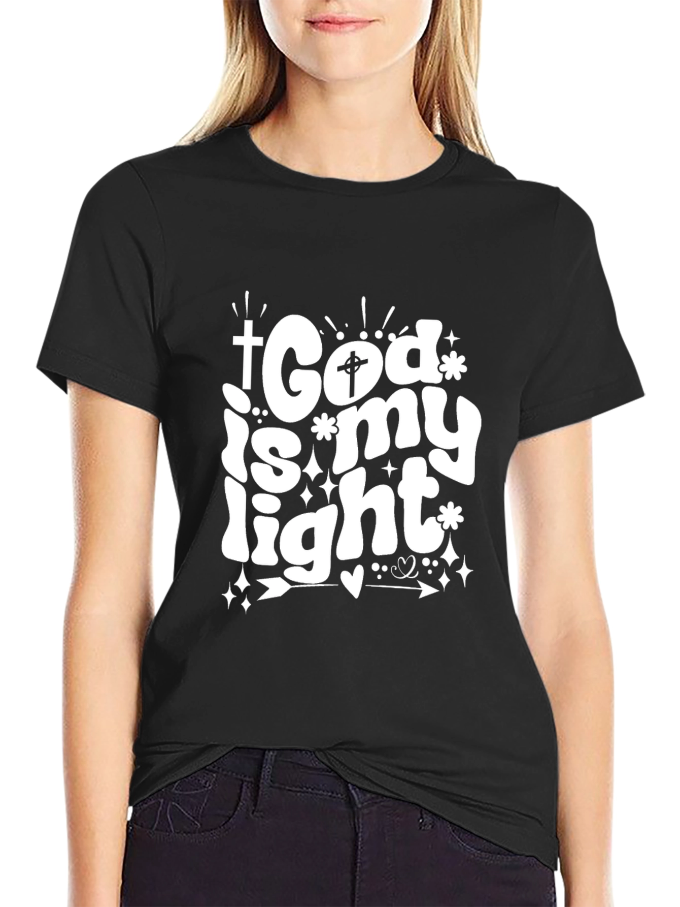 God Is My Light Christian Graphic T-Shirt