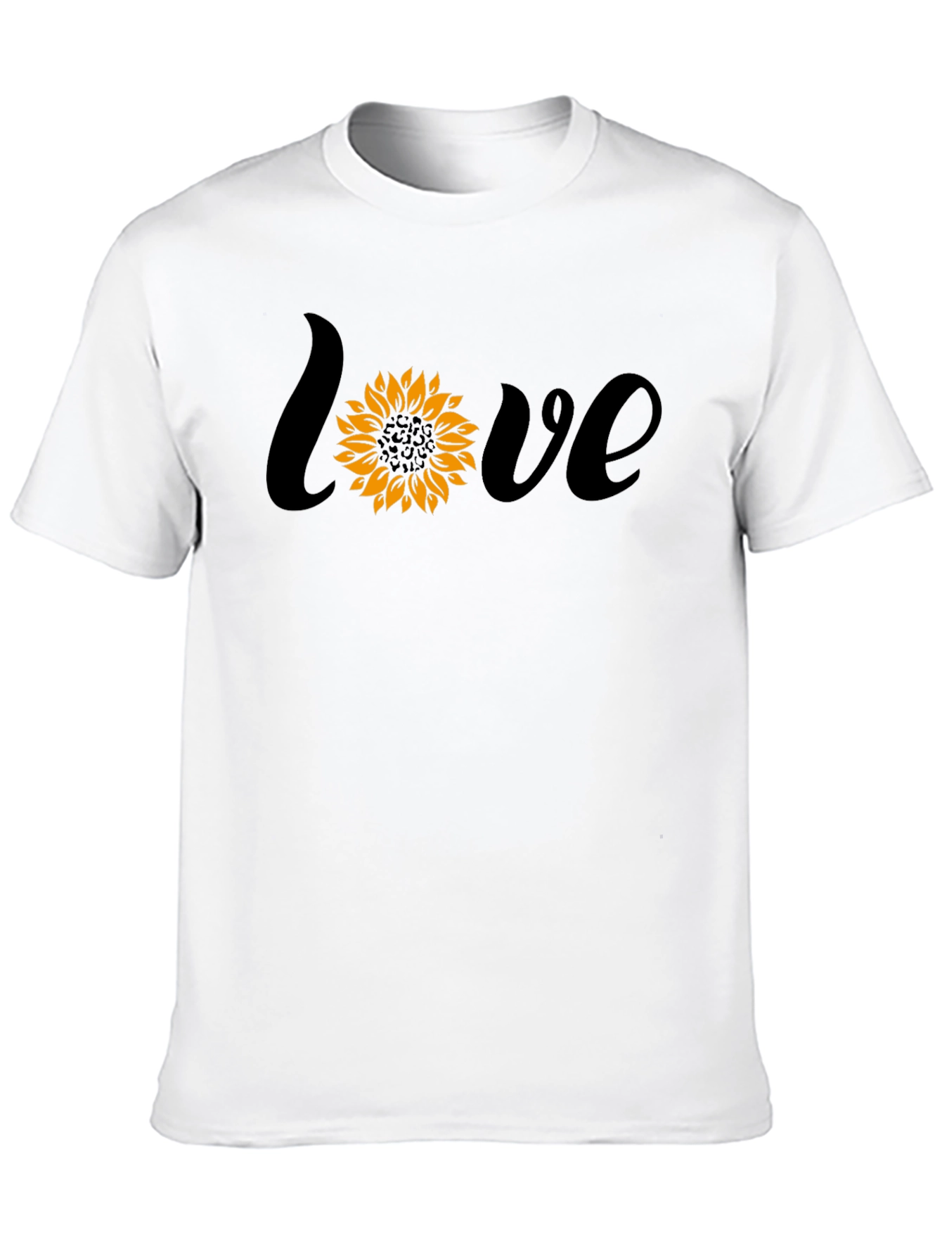 Sunflower Love Graphic Tee - Black Cotton Blend