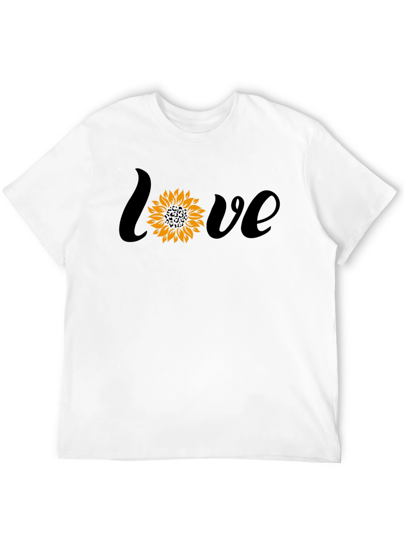Sunflower Love Graphic Tee - Black Cotton Blend