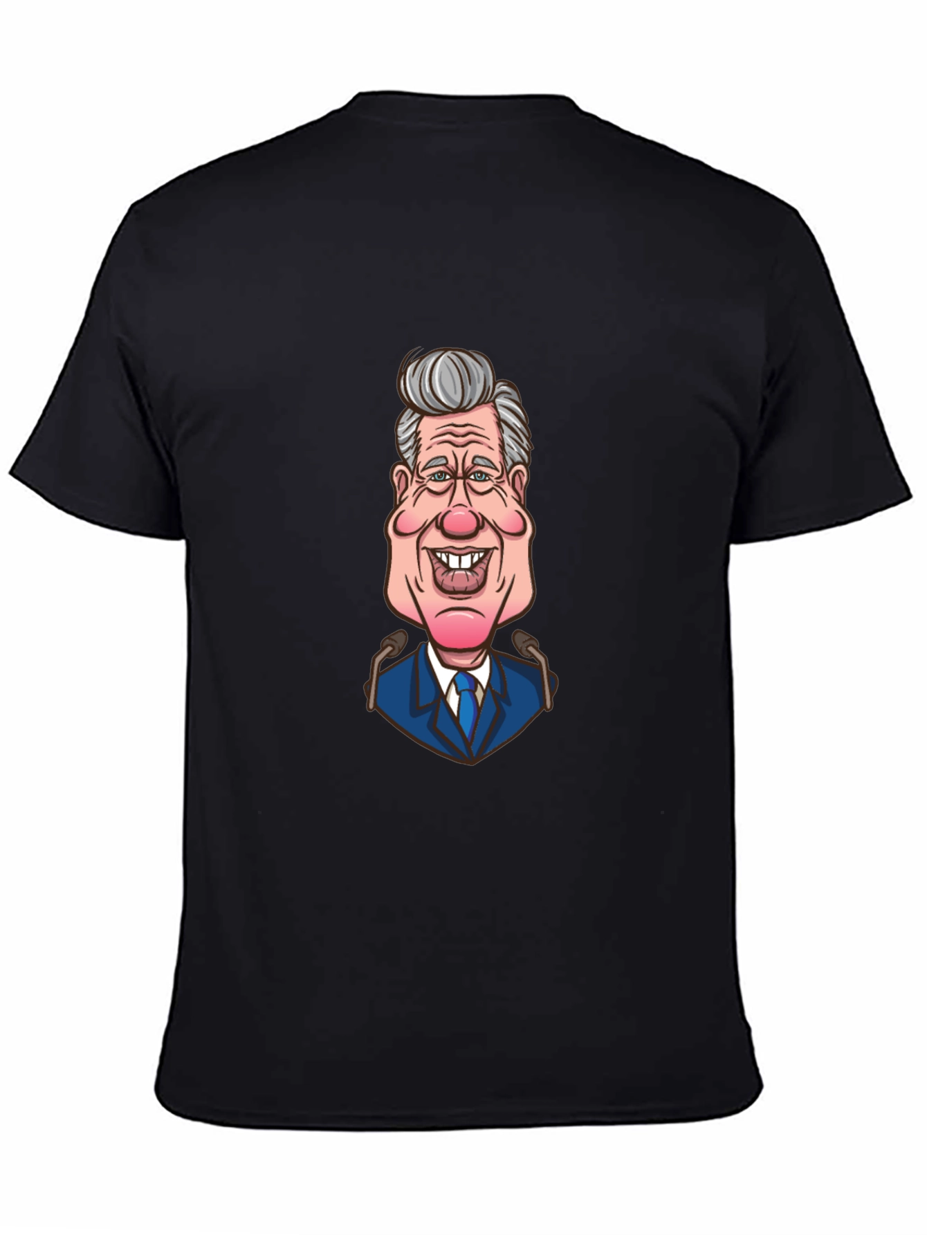 Caricature Graphic Print Black Cotton T-Shirt